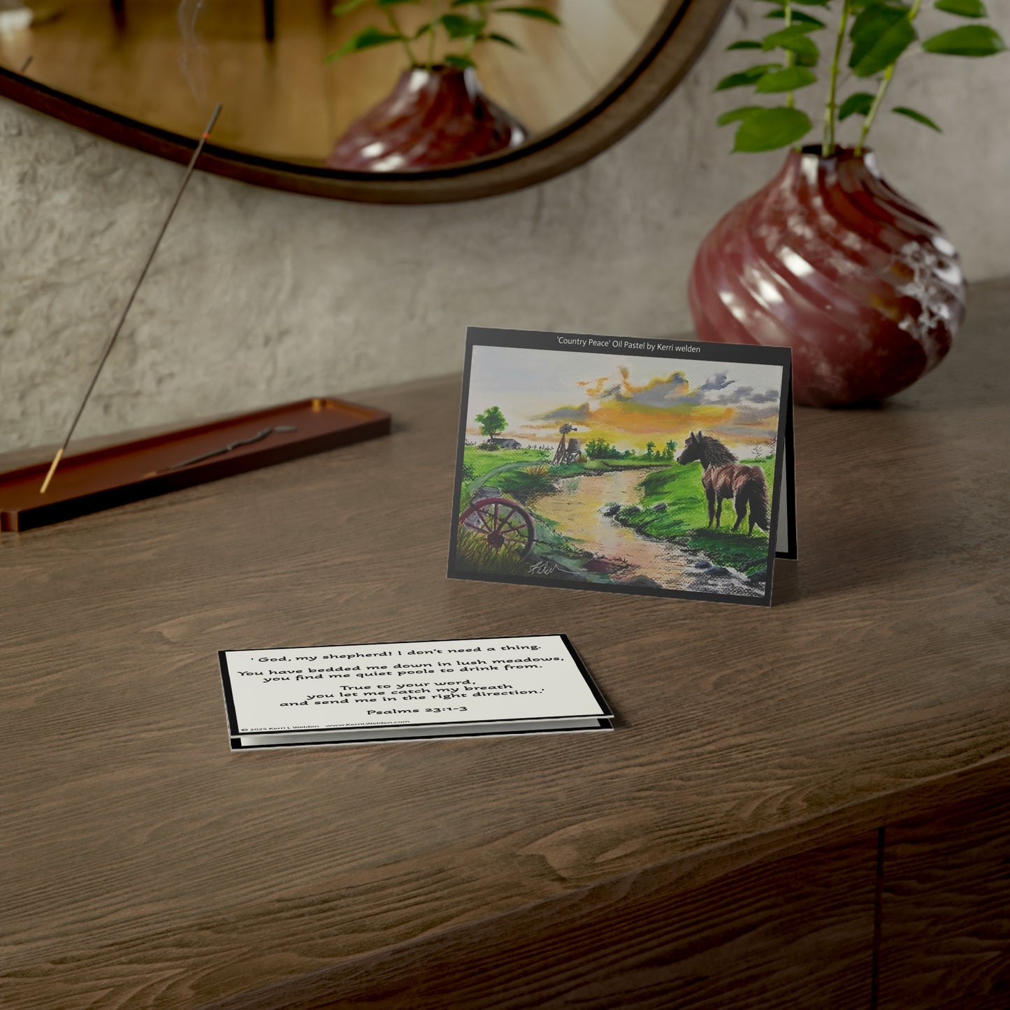 Country Peace Psalms 23:1-3 Greeting Cards