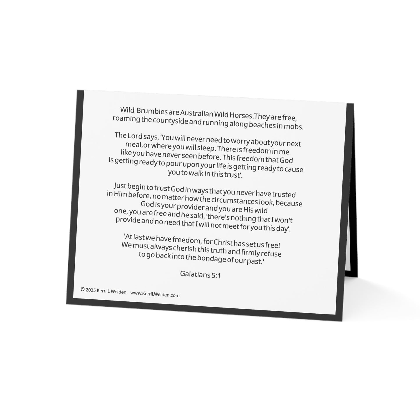 'Sunset Brumbies' Galatians 5:1 Greeting Cards