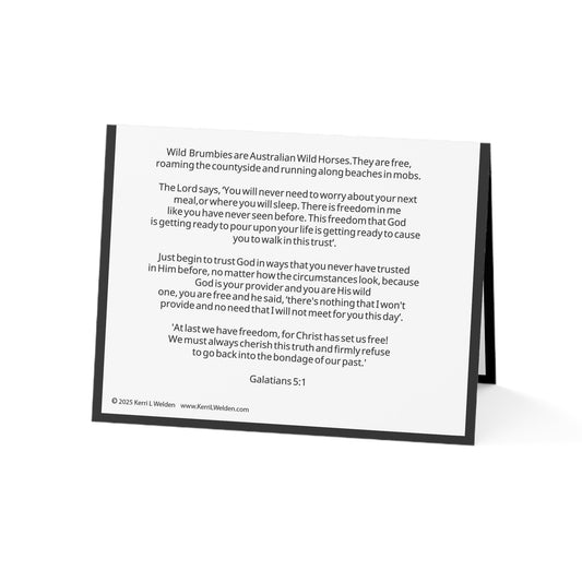 'Sunset Brumbies' Galatians 5:1 Greeting Cards
