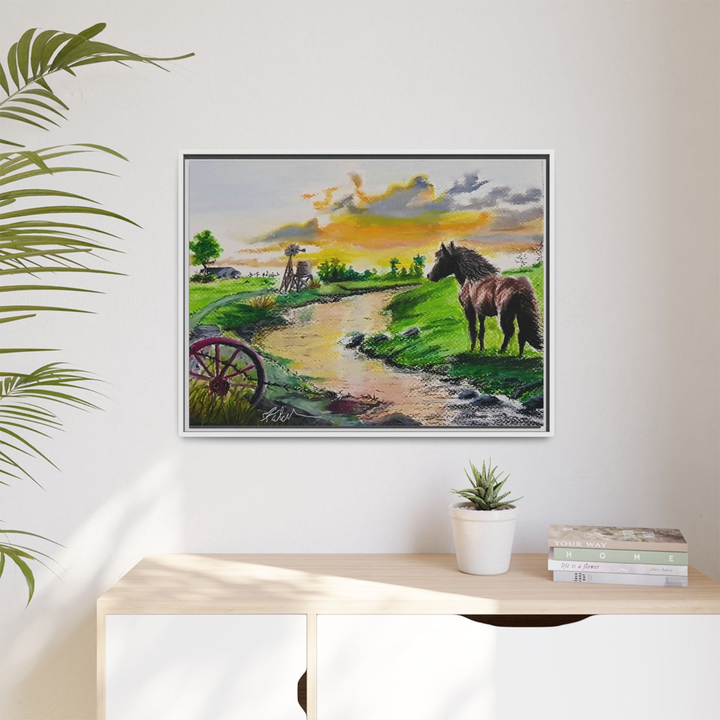 'Country Peace' Oil Pastel Print by Kerri Welden