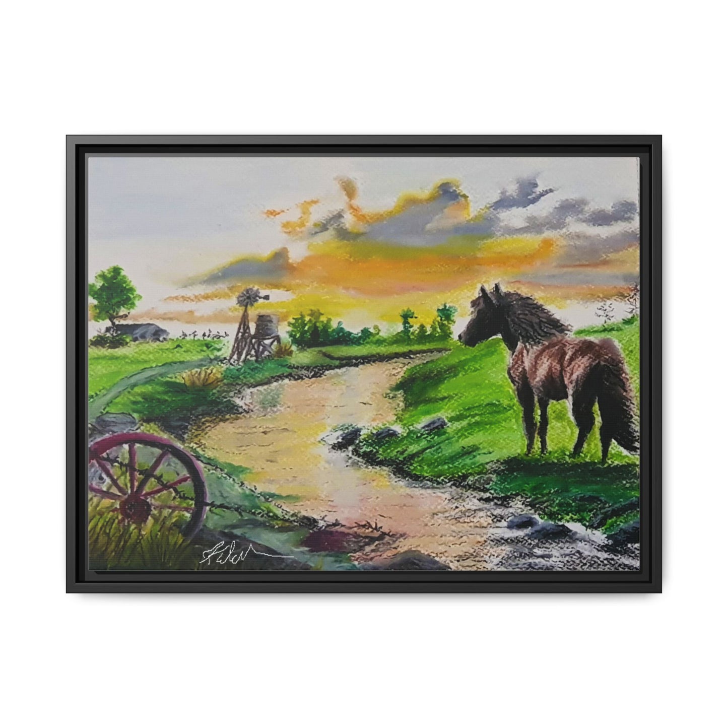 'Country Peace' Oil Pastel Print by Kerri Welden