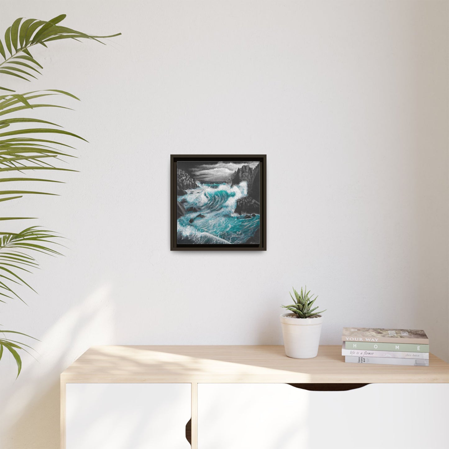 Canvas Print - Dark Storm Waves Acrylic Painting by Kerri Welden