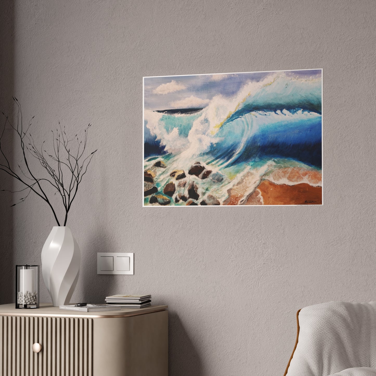 Ocean Wave Gloss Poster — Coastal Surf Art Print