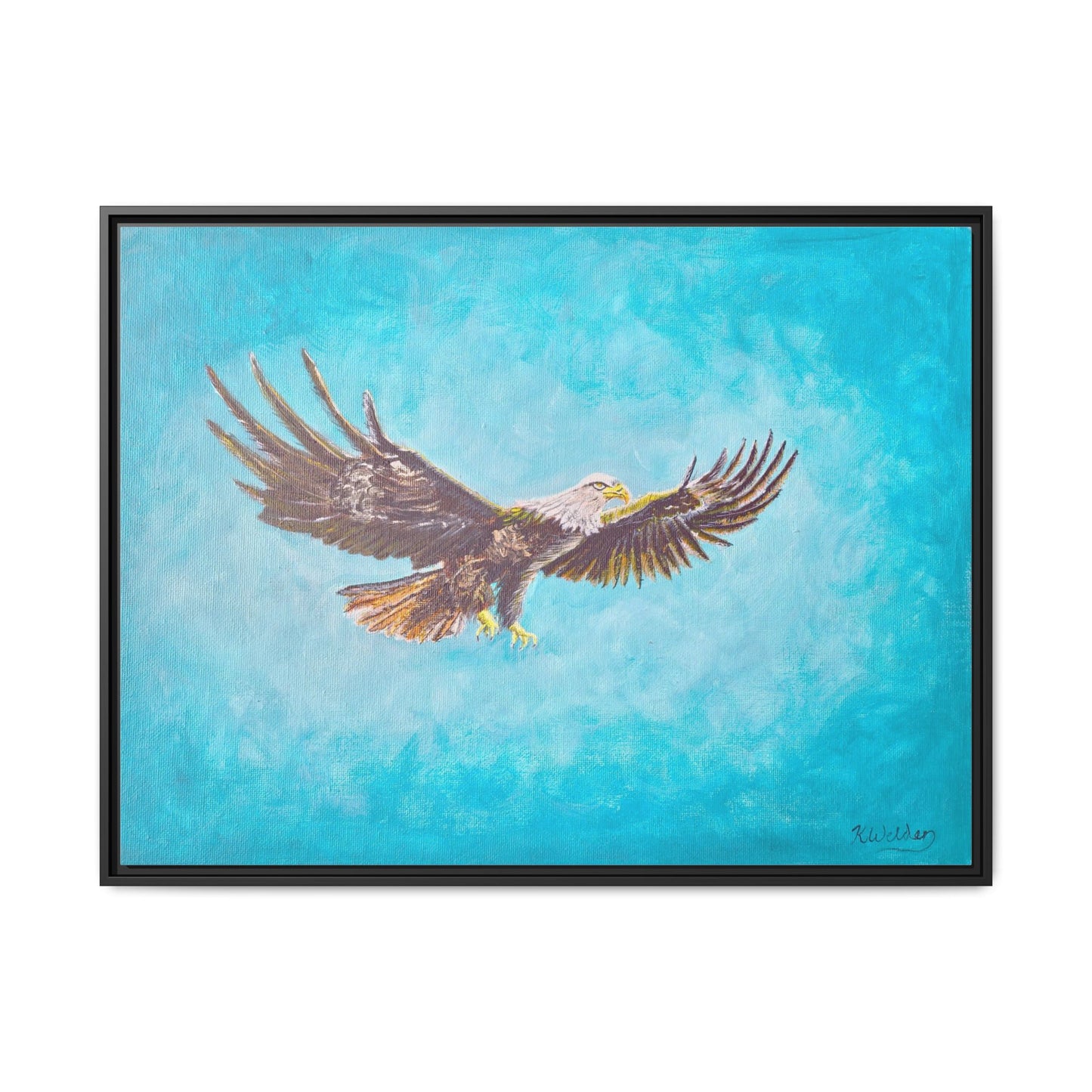 'Provisional Eagle', Canvas Print with floating frame, Acrylic Painting by Kerri Welden