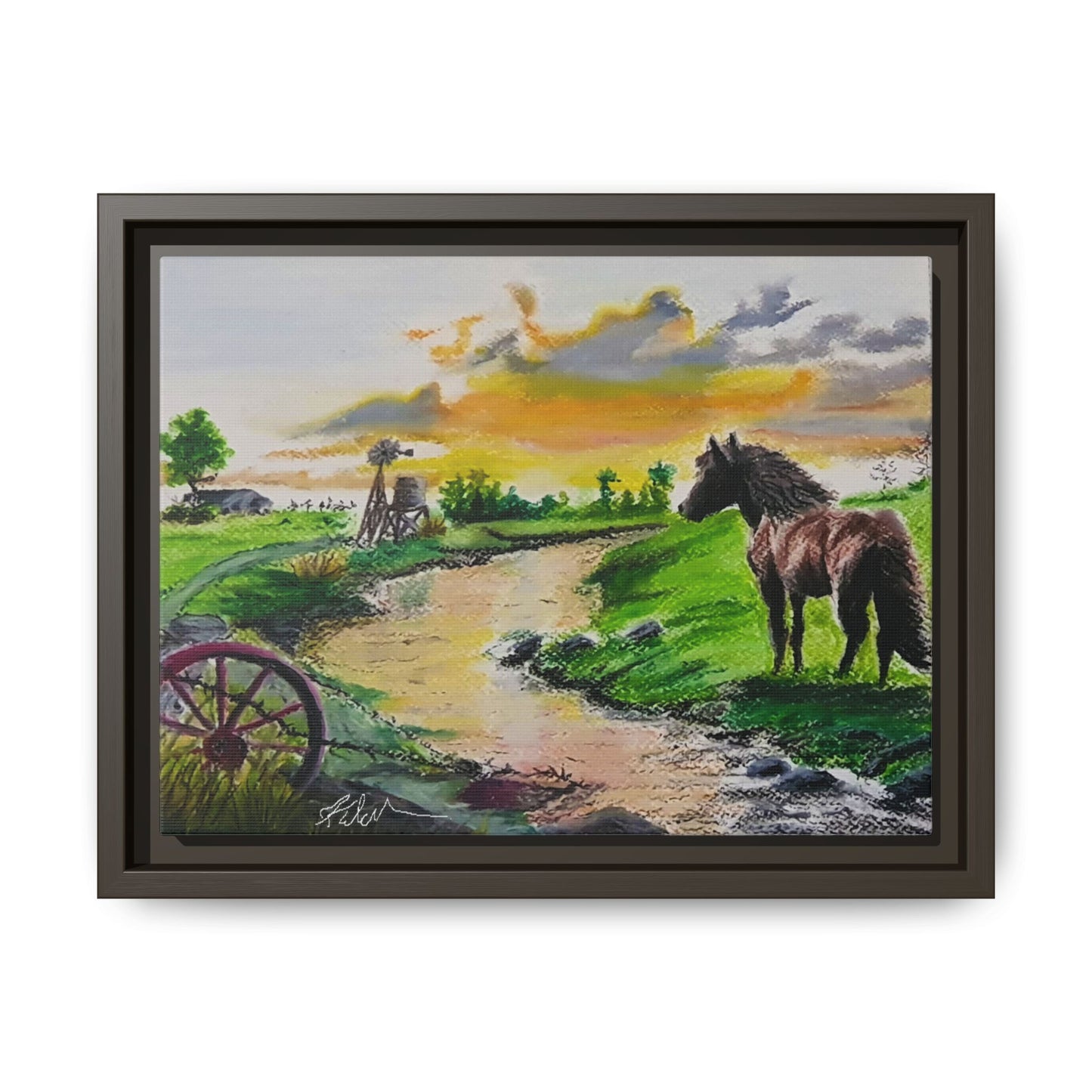 'Country Peace' Oil Pastel Print by Kerri Welden
