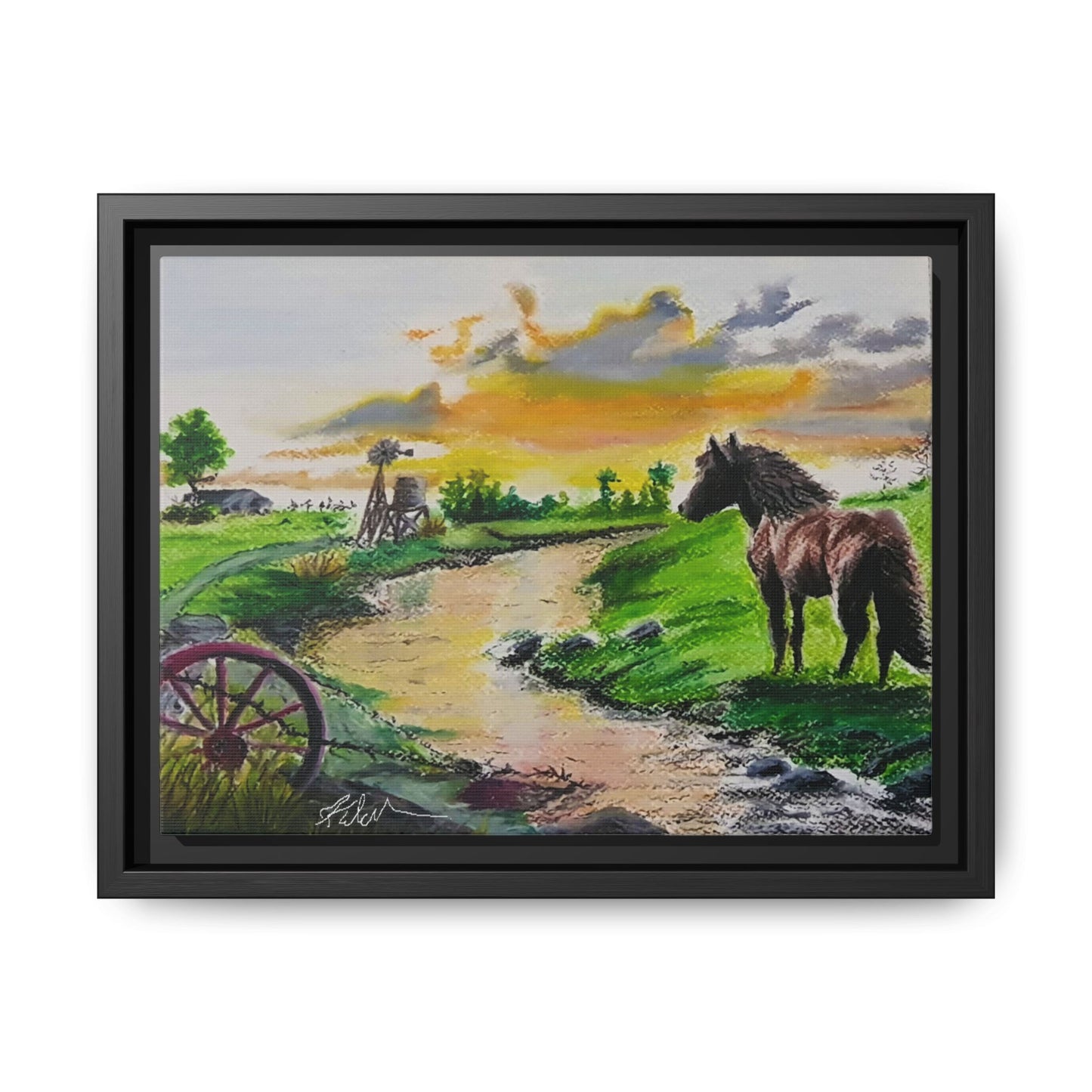 'Country Peace' Oil Pastel Print by Kerri Welden