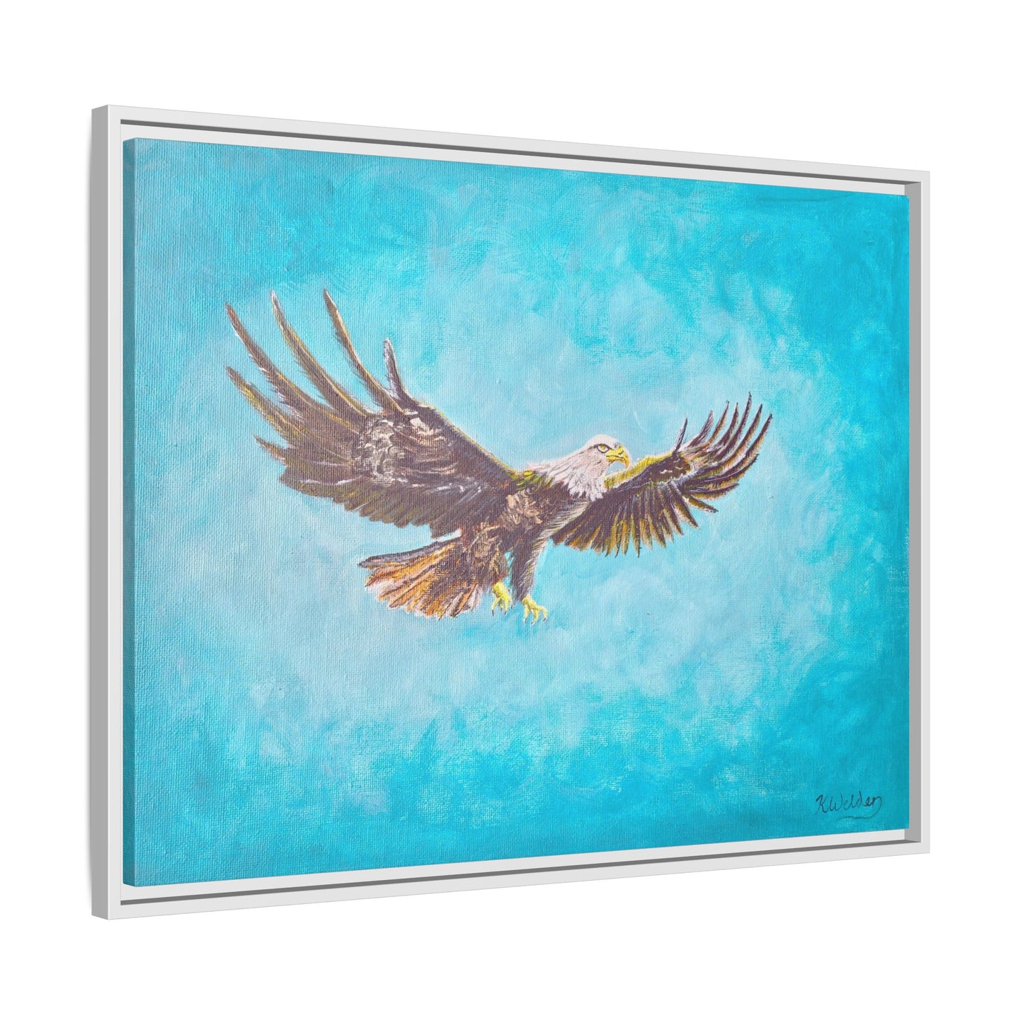 'Provisional Eagle', Canvas Print with floating frame, Acrylic Painting by Kerri Welden