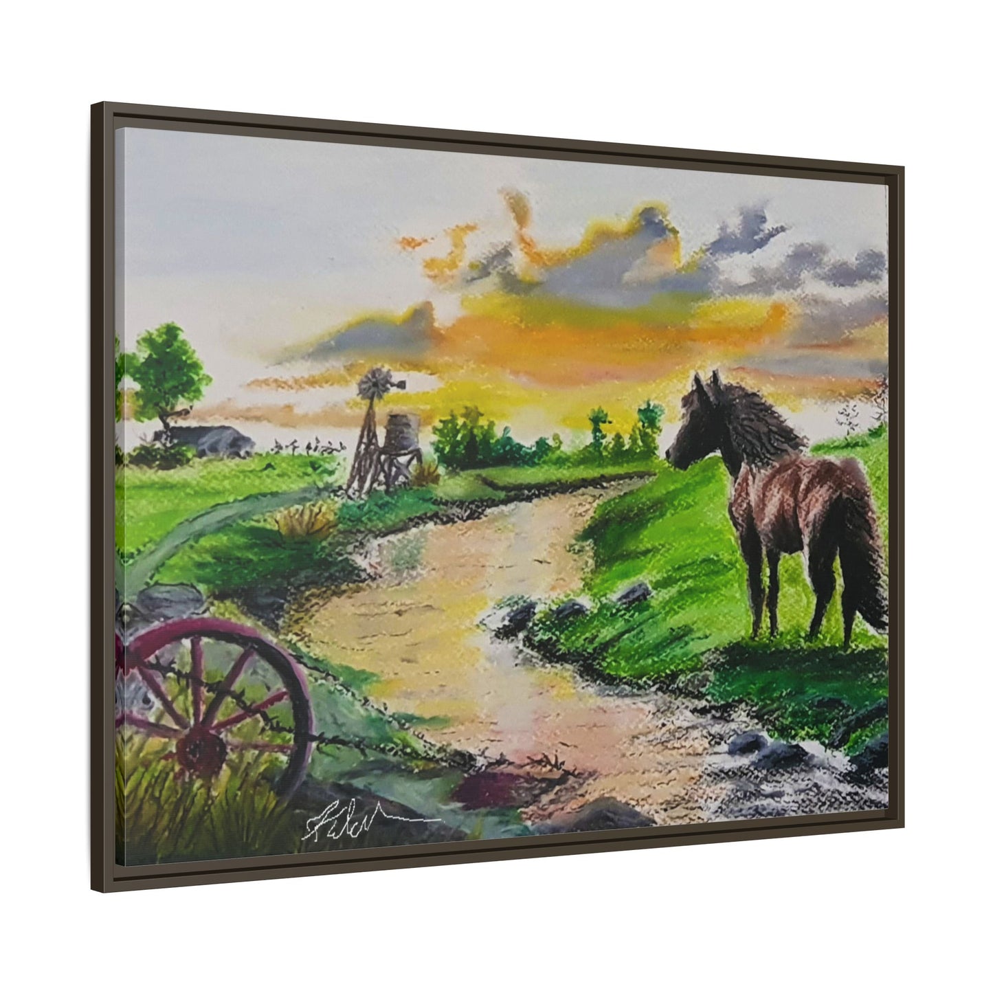 'Country Peace' Oil Pastel Print by Kerri Welden