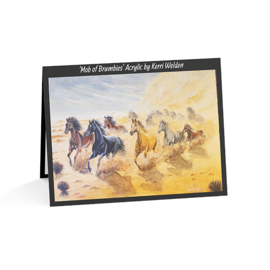 'Mob of Brumbies' Psalms 68:5-6a Greeting Cards