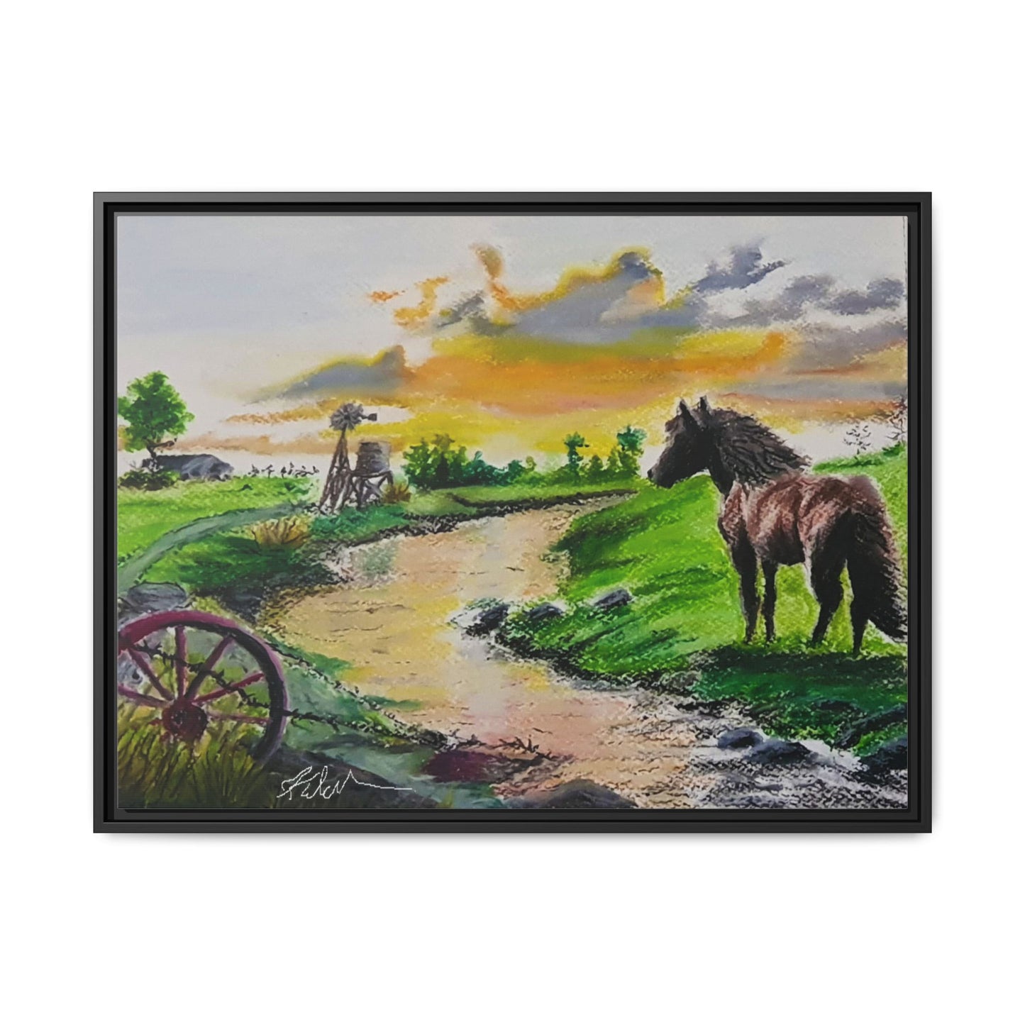 'Country Peace' Oil Pastel Print by Kerri Welden