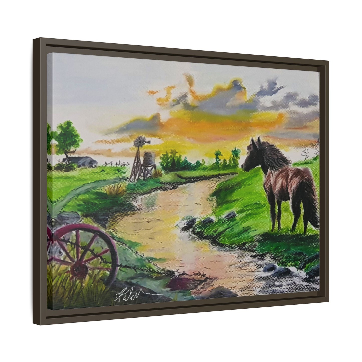 'Country Peace' Oil Pastel Print by Kerri Welden