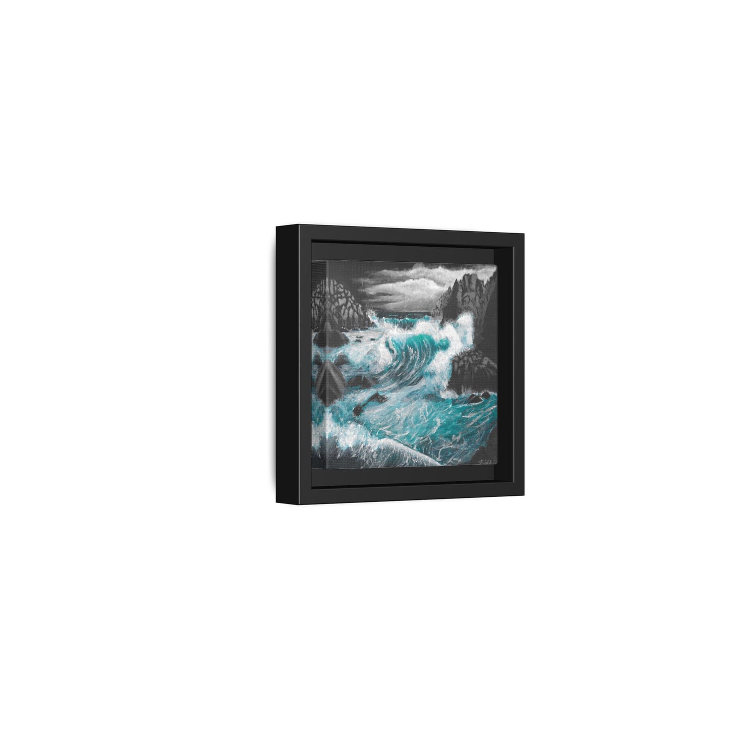 Canvas Print - Dark Storm Waves Acrylic Painting by Kerri Welden