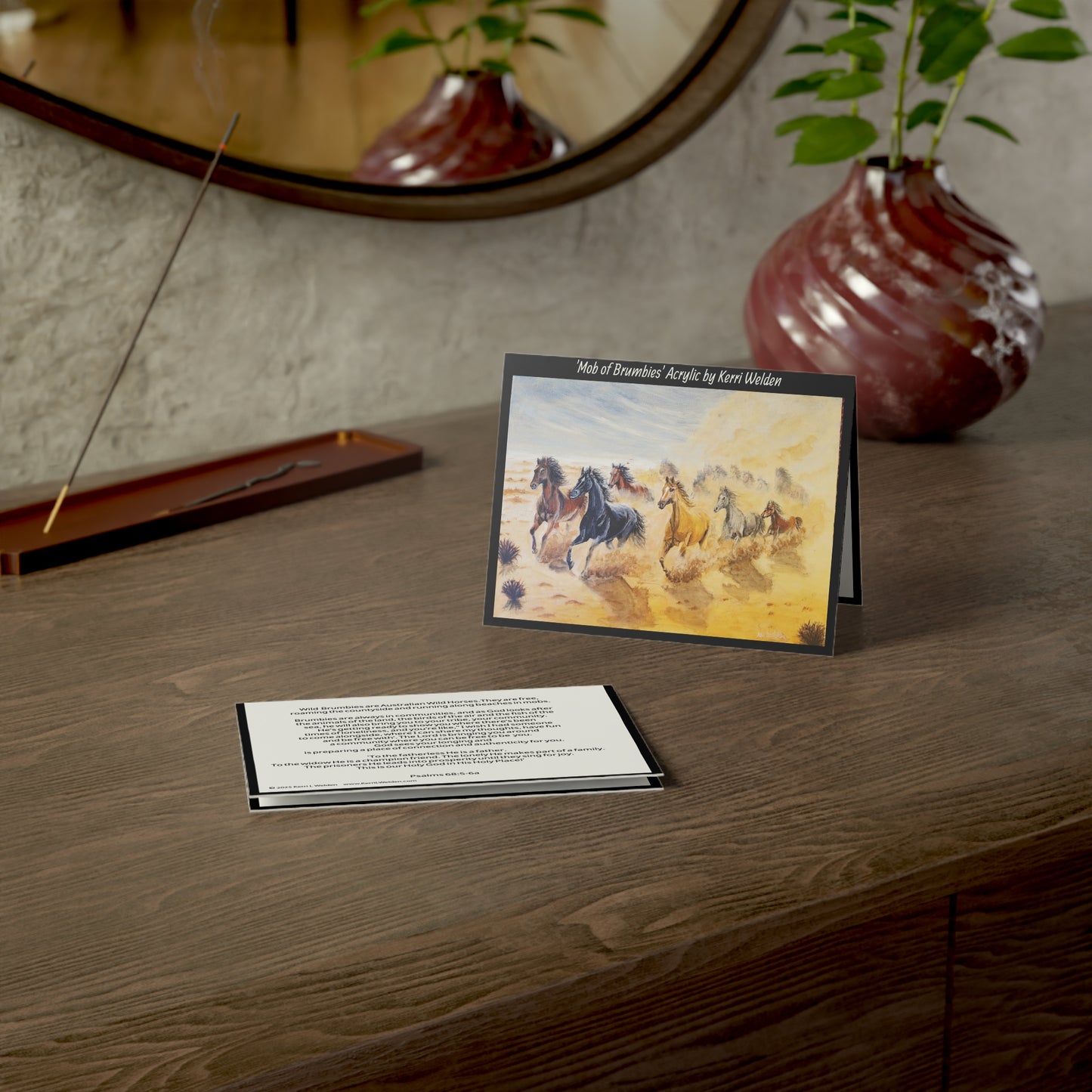 'Mob of Brumbies' Psalms 68:5-6a Greeting Cards