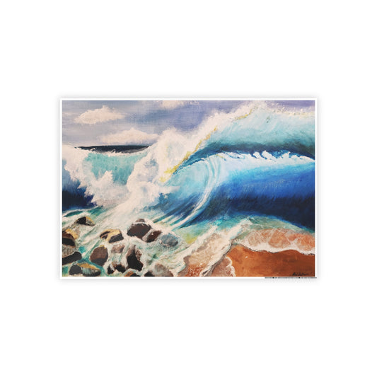 Ocean Wave Gloss Poster — Coastal Surf Art Print