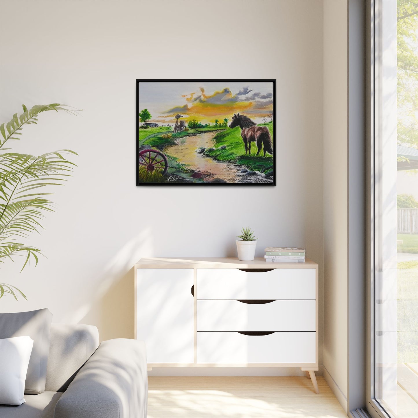 'Country Peace' Oil Pastel Print by Kerri Welden