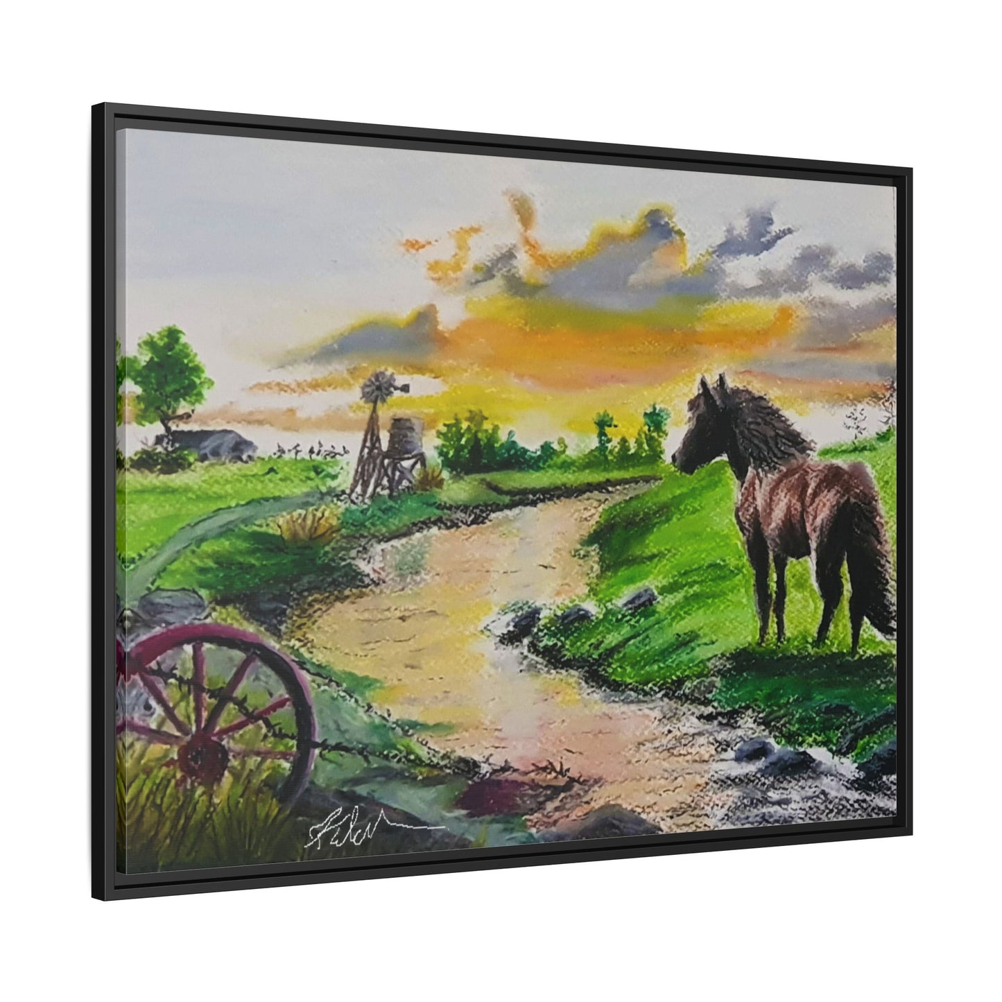 'Country Peace' Oil Pastel Print by Kerri Welden