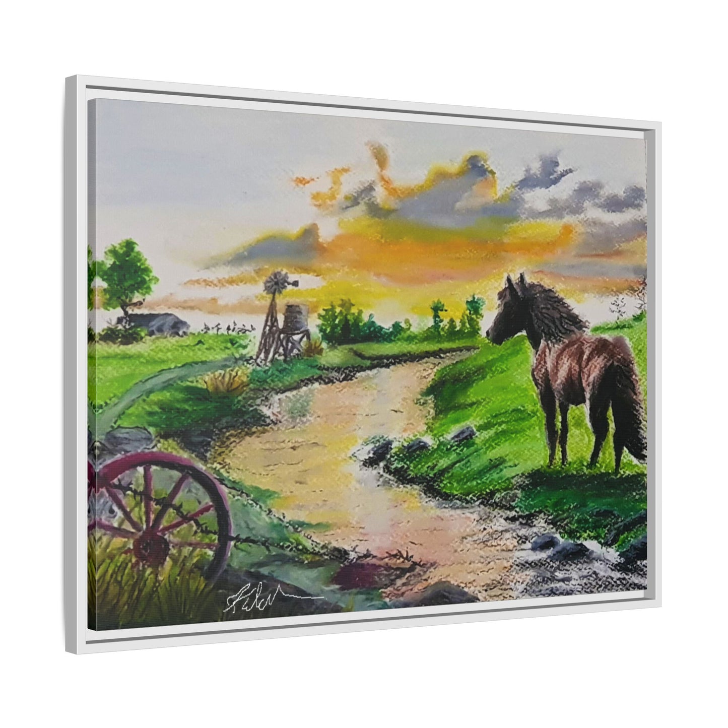 'Country Peace' Oil Pastel Print by Kerri Welden