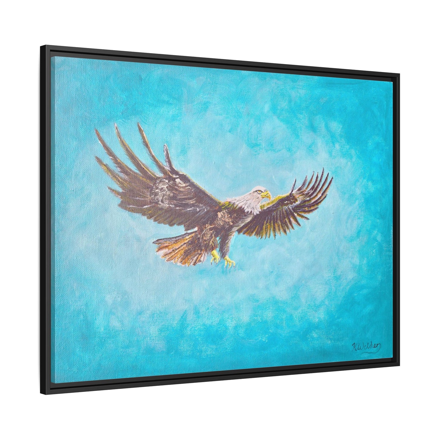 'Provisional Eagle', Canvas Print with floating frame, Acrylic Painting by Kerri Welden