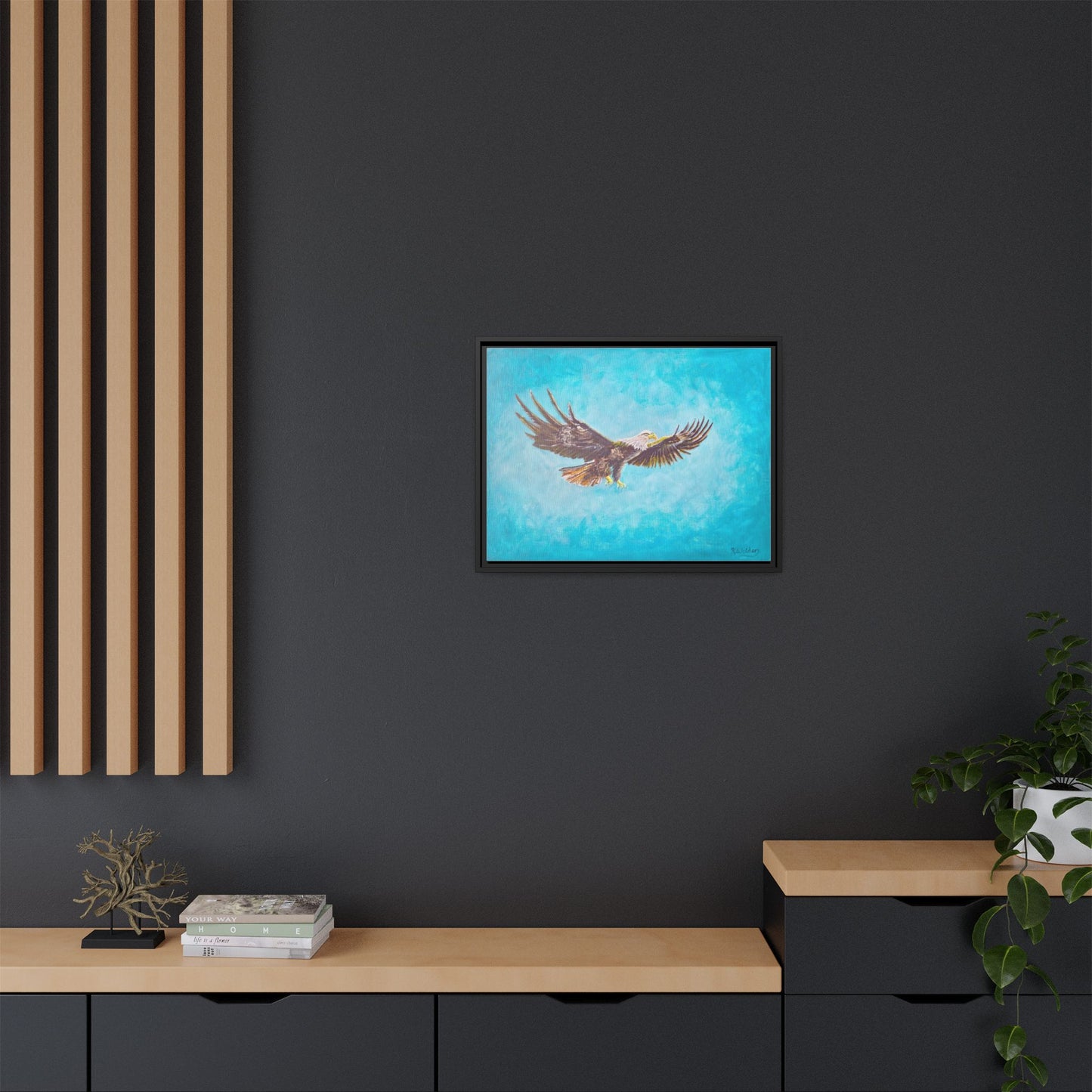 'Provisional Eagle', Canvas Print with floating frame, Acrylic Painting by Kerri Welden