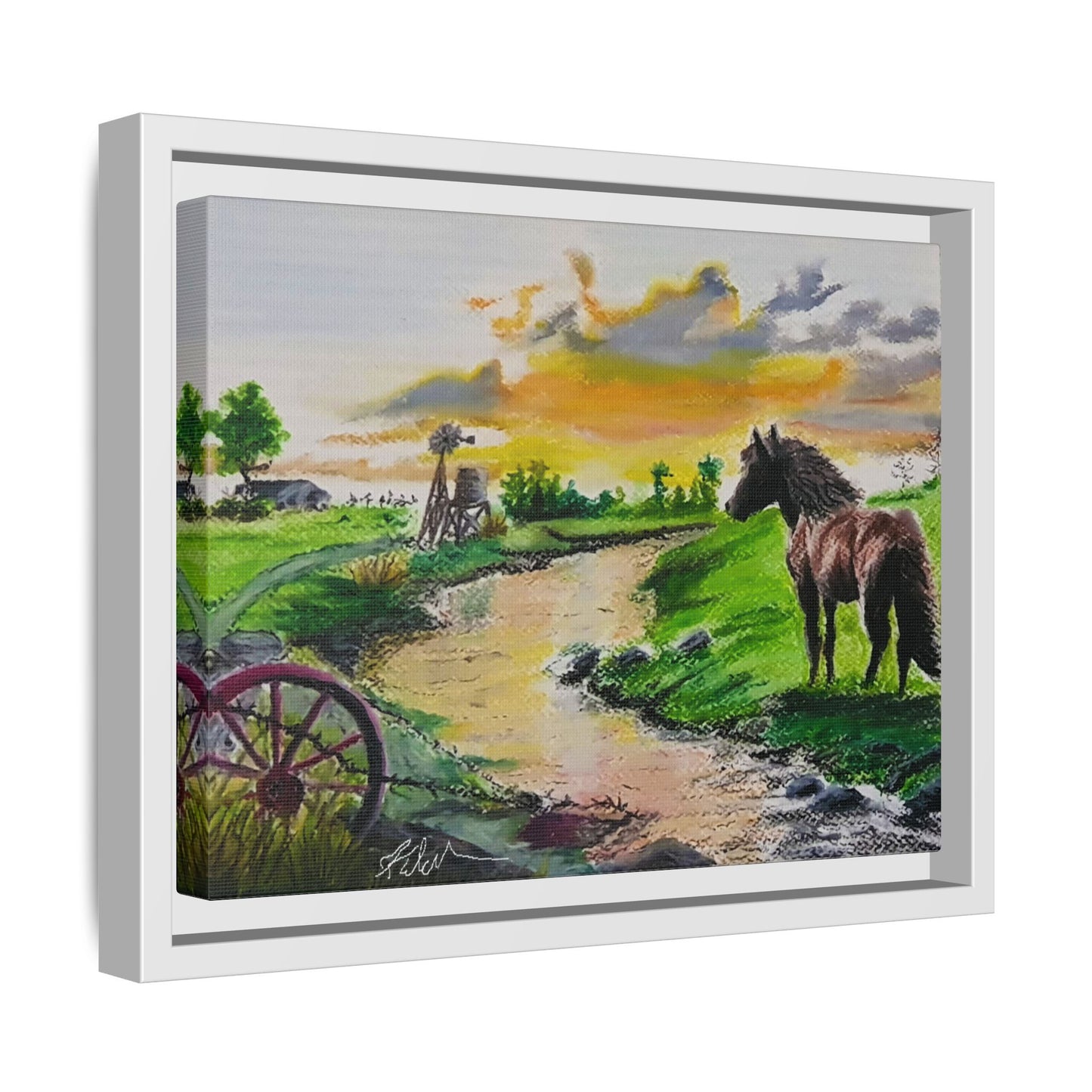 'Country Peace' Oil Pastel Print by Kerri Welden