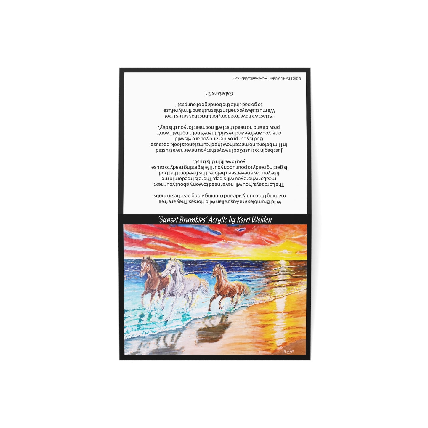 'Sunset Brumbies' Galatians 5:1 Greeting Cards