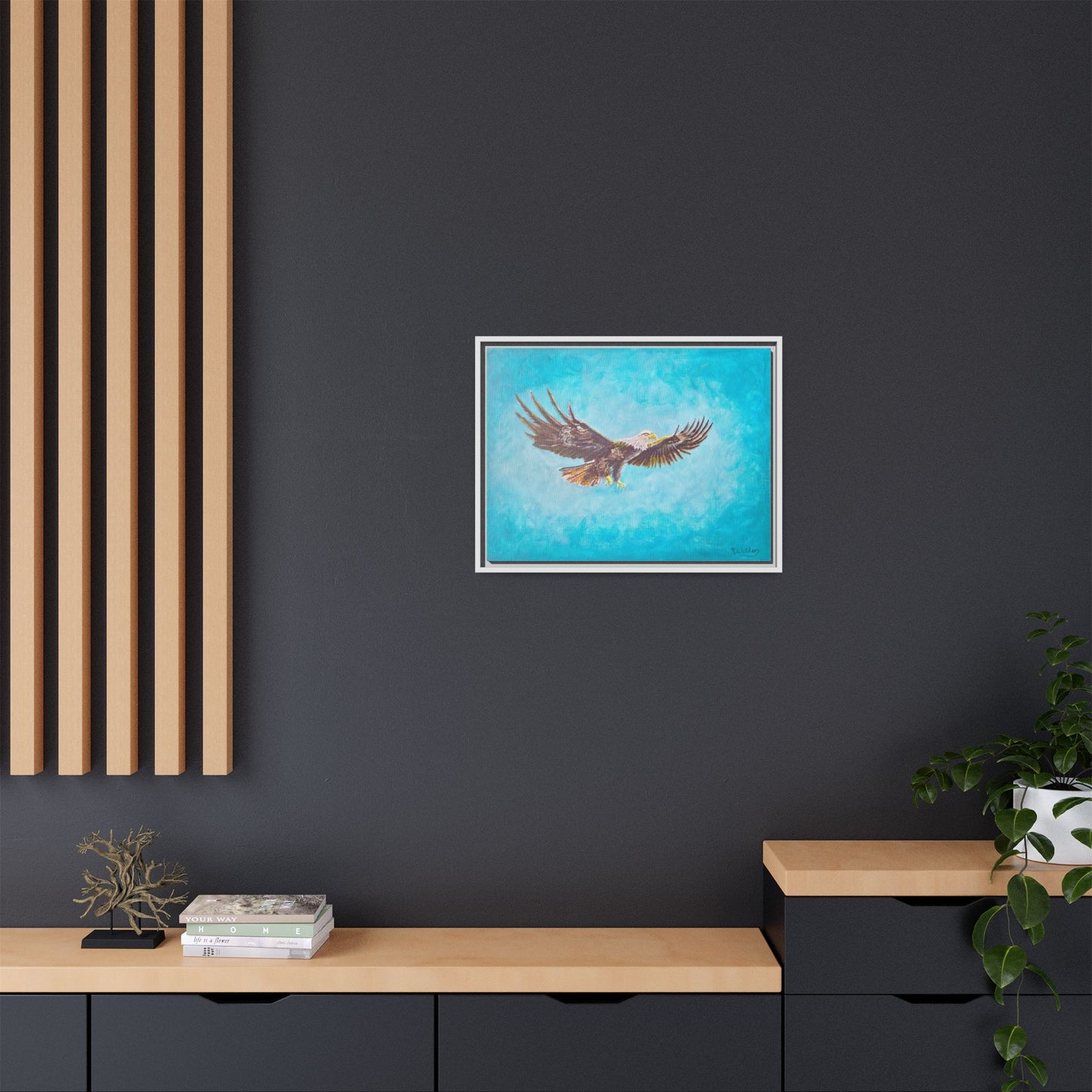 'Provisional Eagle', Canvas Print with floating frame, Acrylic Painting by Kerri Welden
