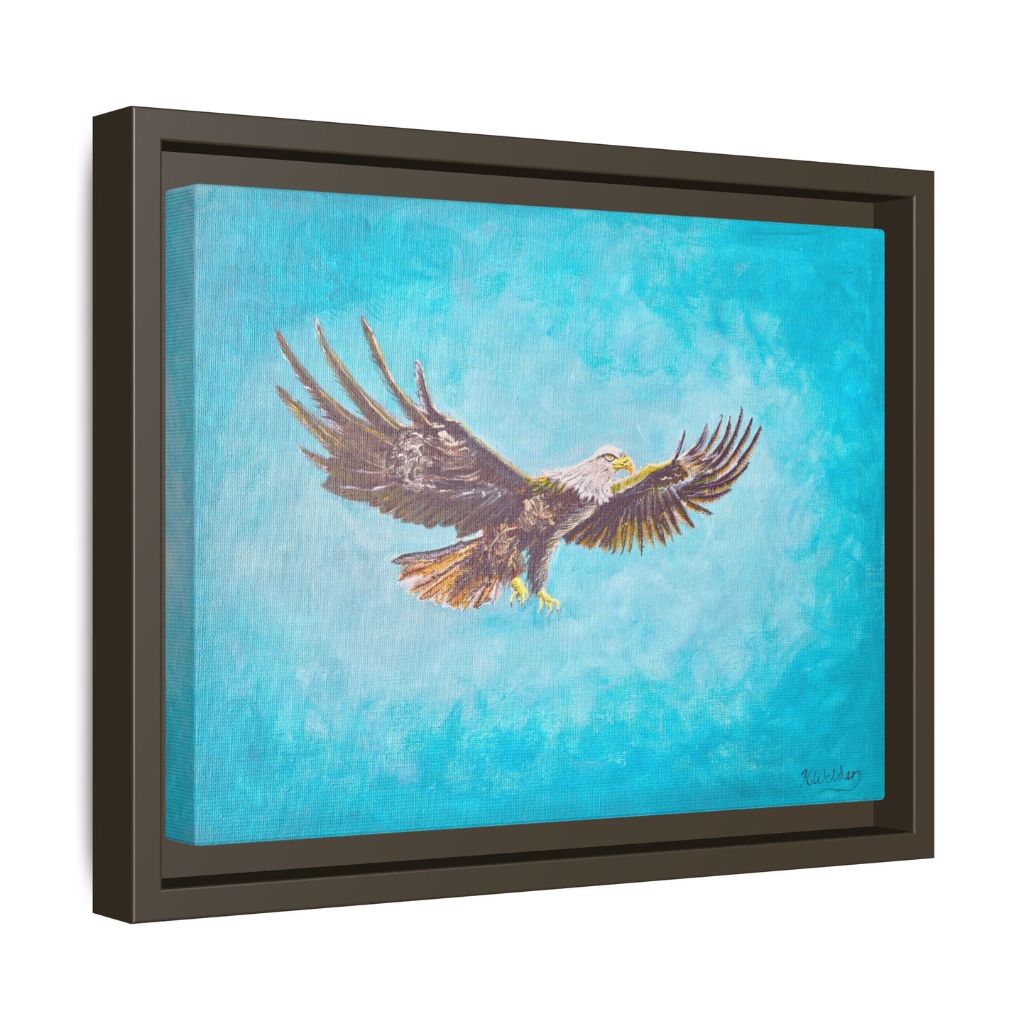 'Provisional Eagle', Canvas Print with floating frame, Acrylic Painting by Kerri Welden