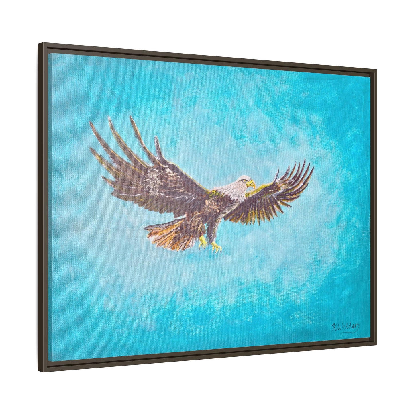 'Provisional Eagle', Canvas Print with floating frame, Acrylic Painting by Kerri Welden