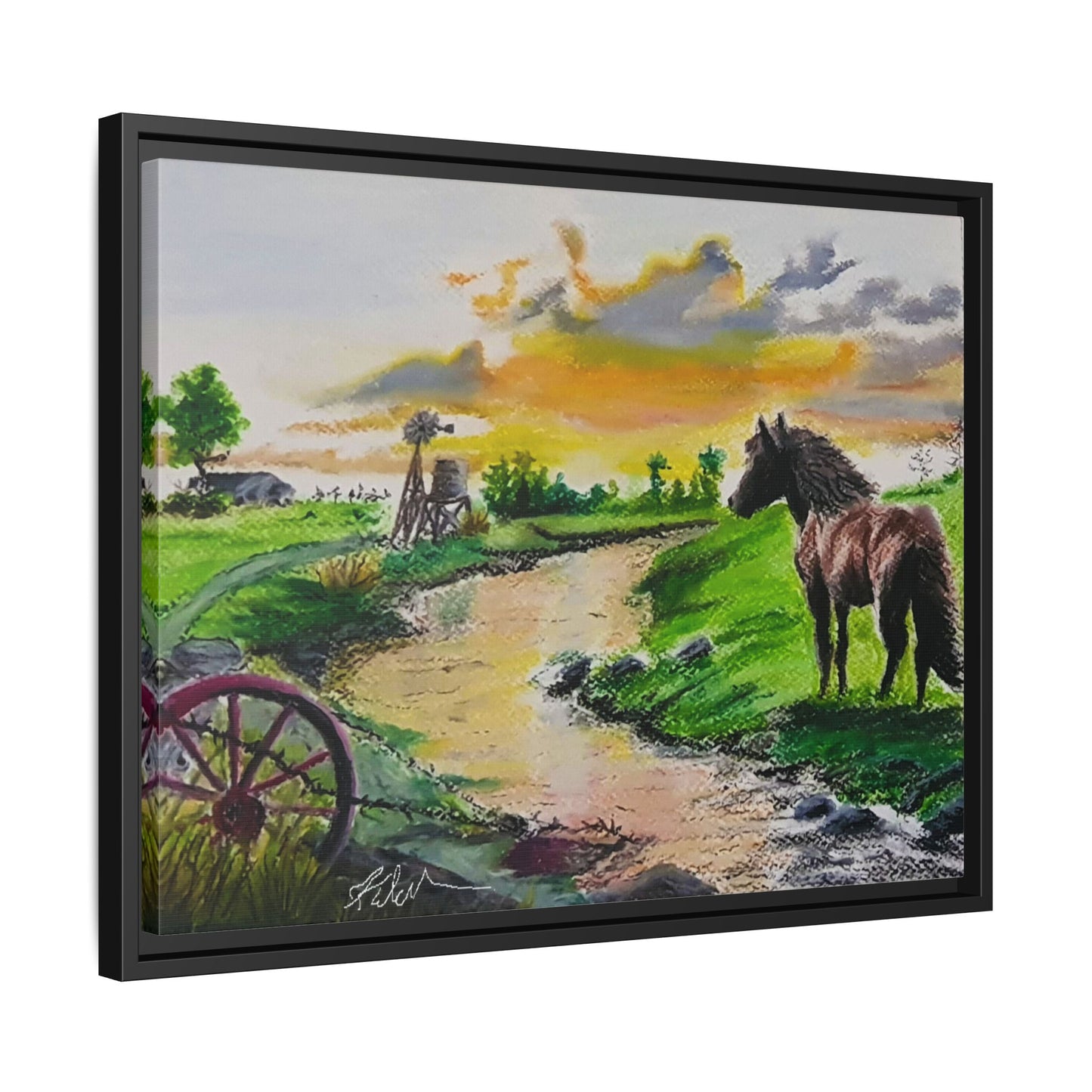 'Country Peace' Oil Pastel Print by Kerri Welden