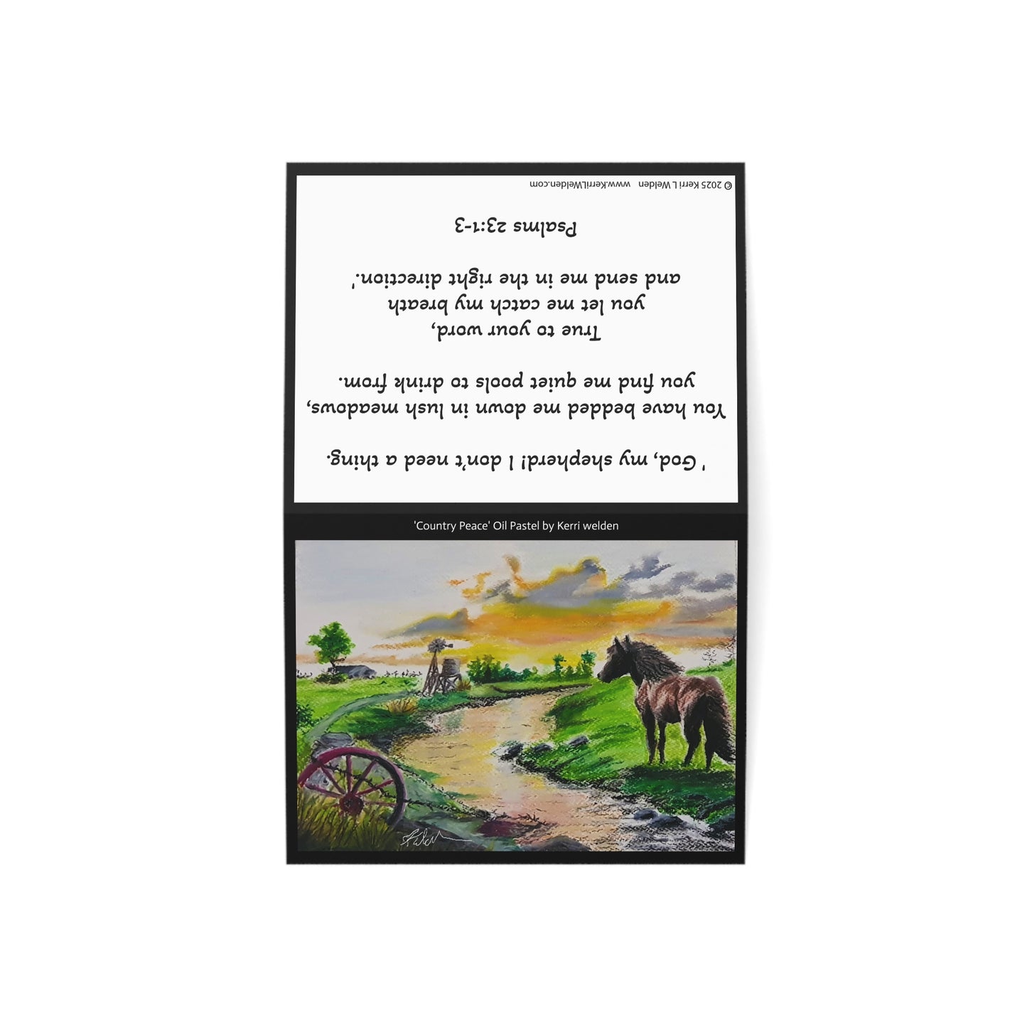 Country Peace Psalms 23:1-3 Greeting Cards