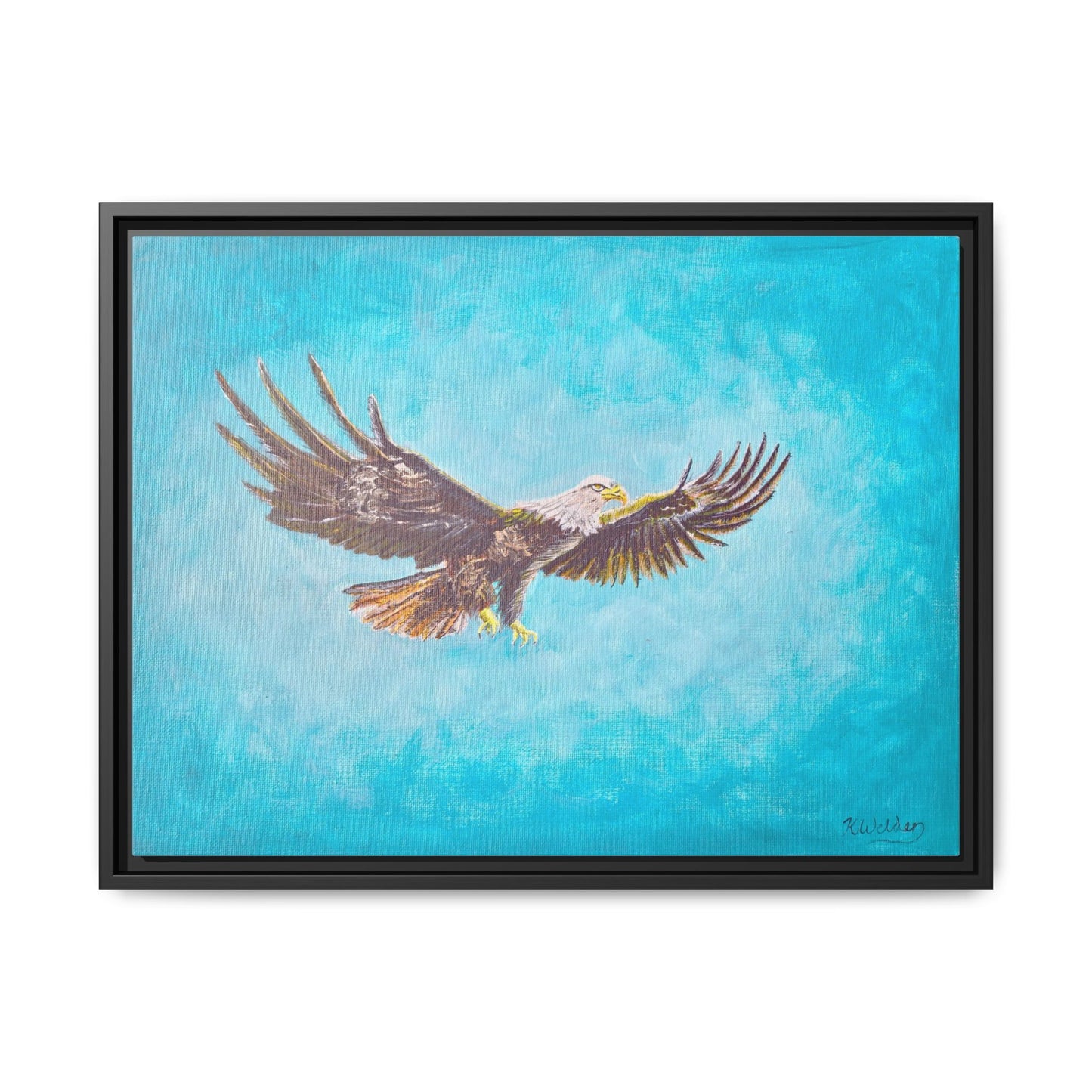 'Provisional Eagle', Canvas Print with floating frame, Acrylic Painting by Kerri Welden