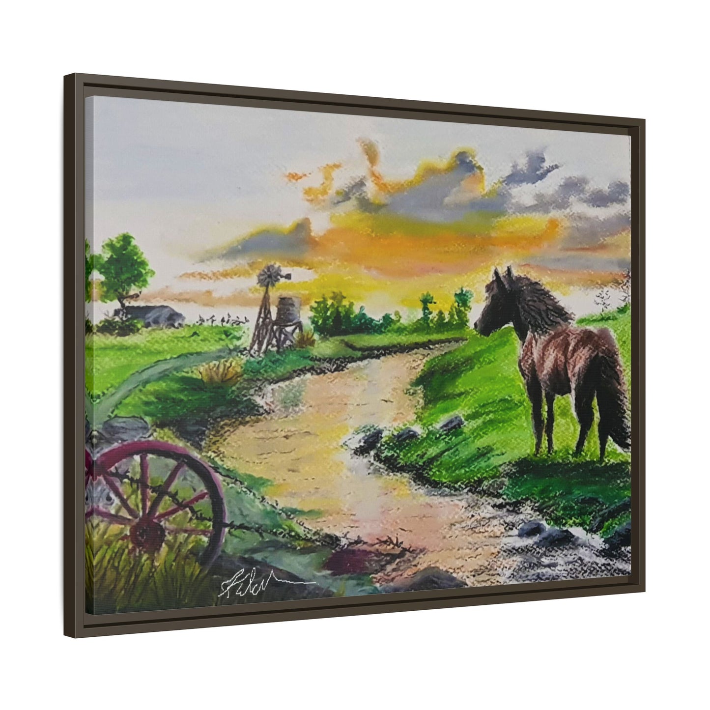 'Country Peace' Oil Pastel Print by Kerri Welden