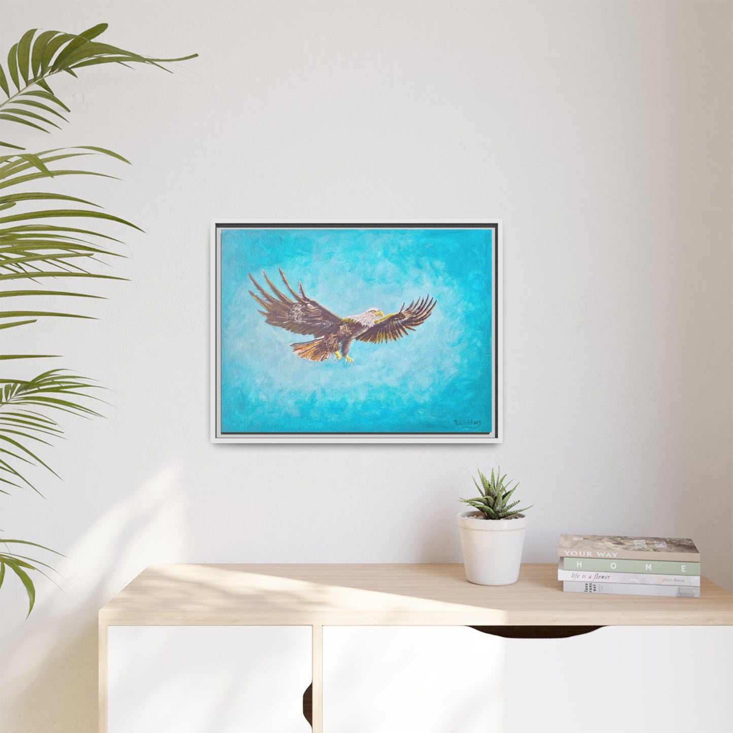 'Provisional Eagle', Canvas Print with floating frame, Acrylic Painting by Kerri Welden