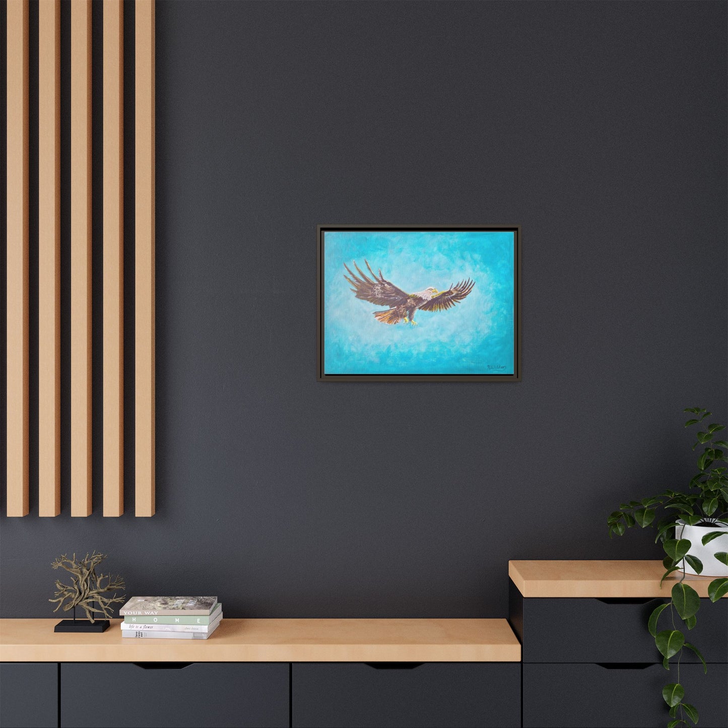 'Provisional Eagle', Canvas Print with floating frame, Acrylic Painting by Kerri Welden