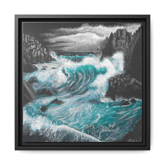 Canvas Print - Dark Storm Waves Acrylic Painting by Kerri Welden