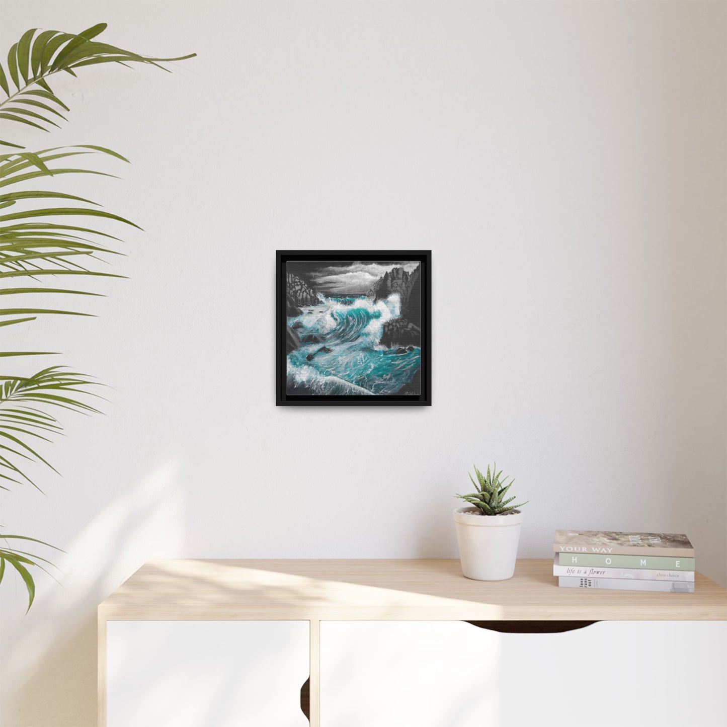 Canvas Print - Dark Storm Waves Acrylic Painting by Kerri Welden