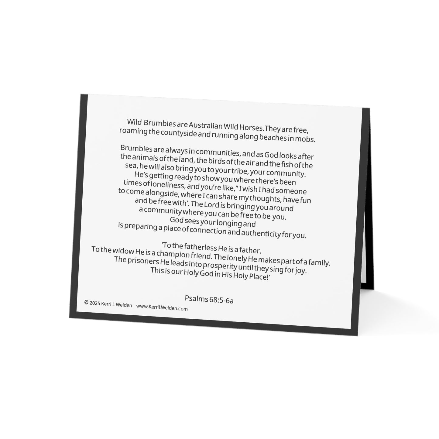 'Mob of Brumbies' Psalms 68:5-6a Greeting Cards