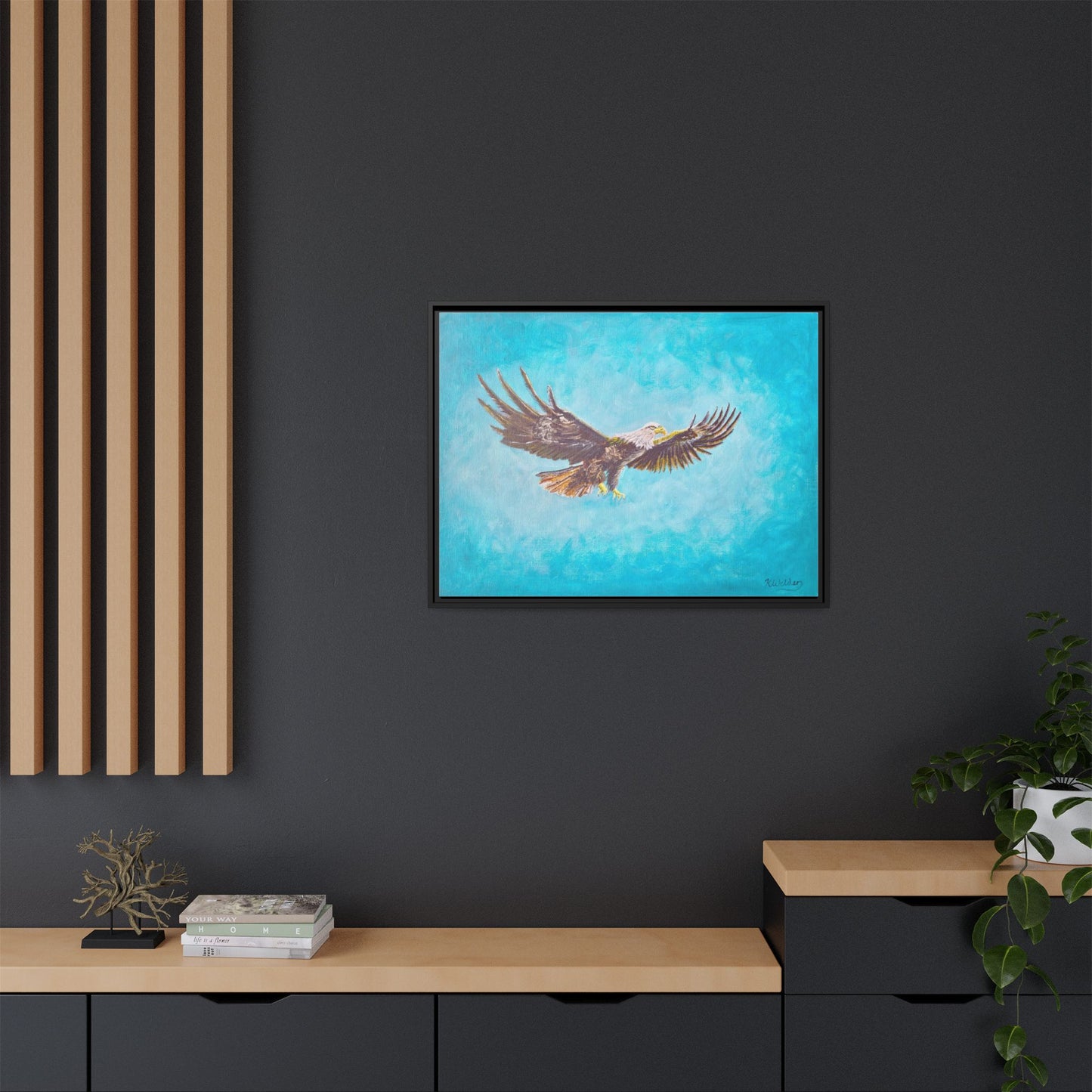 'Provisional Eagle', Canvas Print with floating frame, Acrylic Painting by Kerri Welden