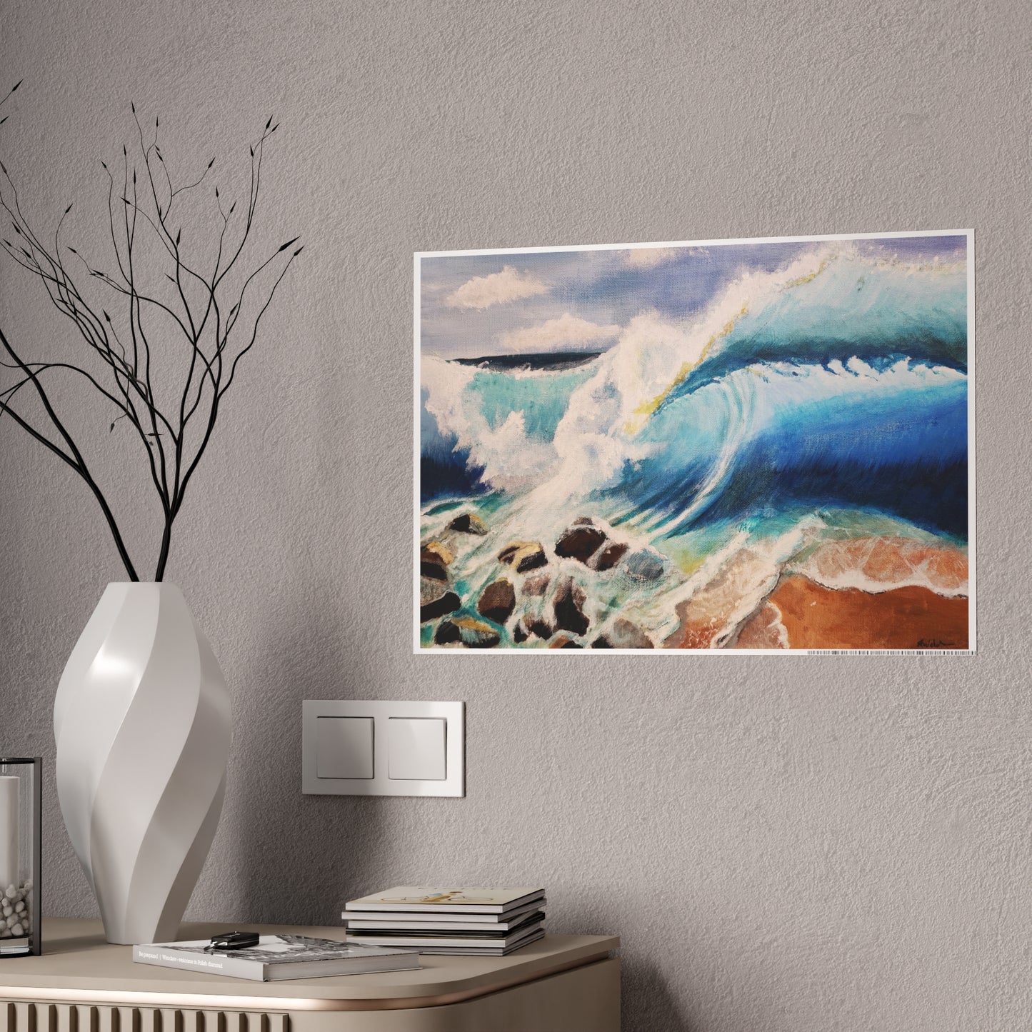 Ocean Wave Gloss Poster — Coastal Surf Art Print