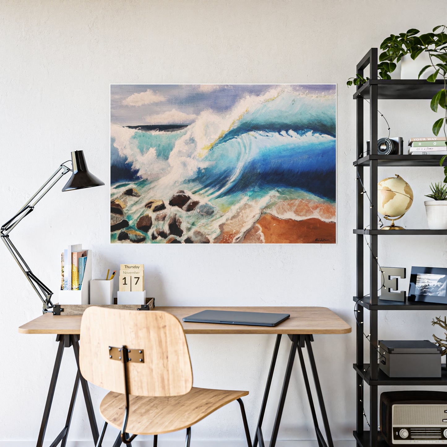 Ocean Wave Gloss Poster — Coastal Surf Art Print