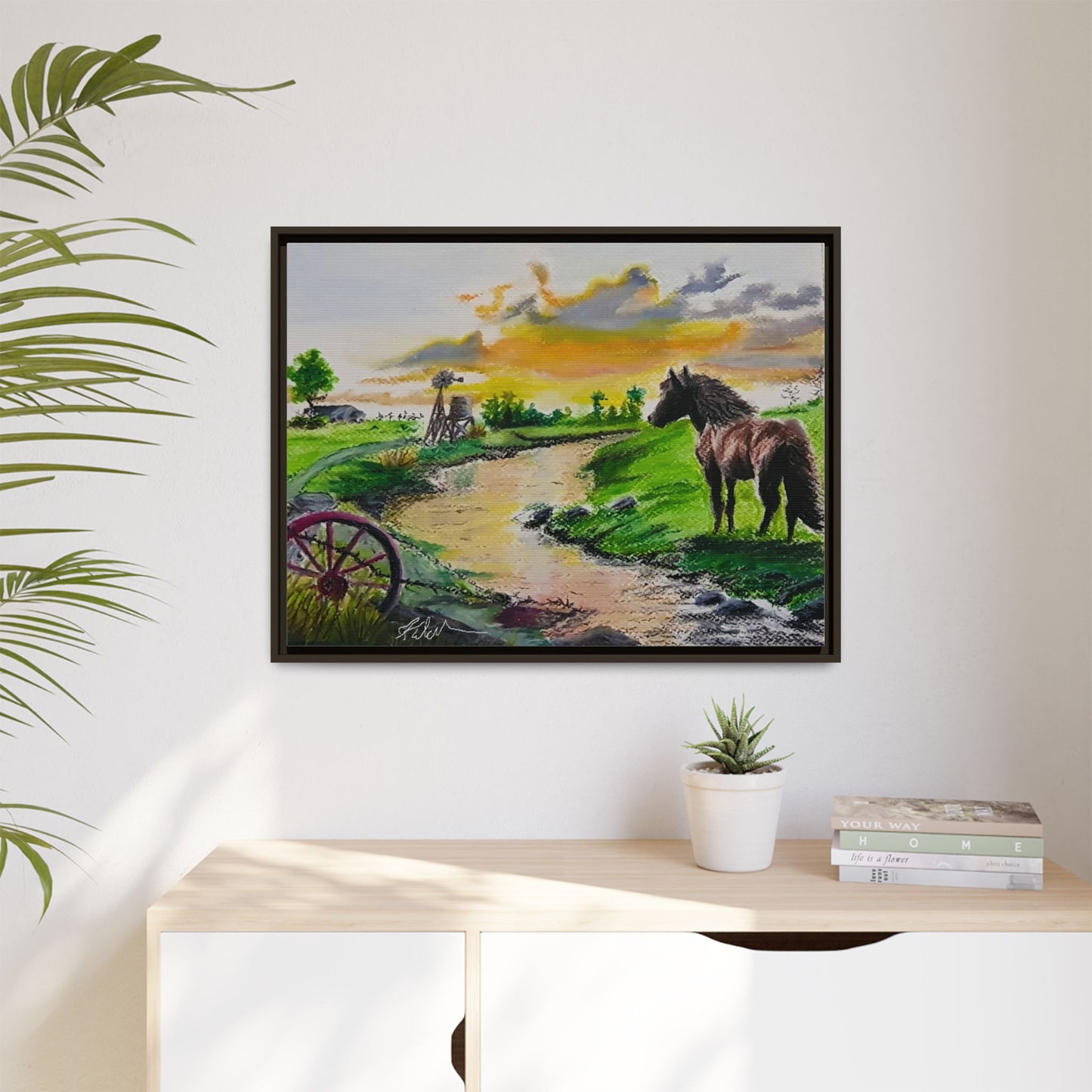 'Country Peace' Oil Pastel Print by Kerri Welden