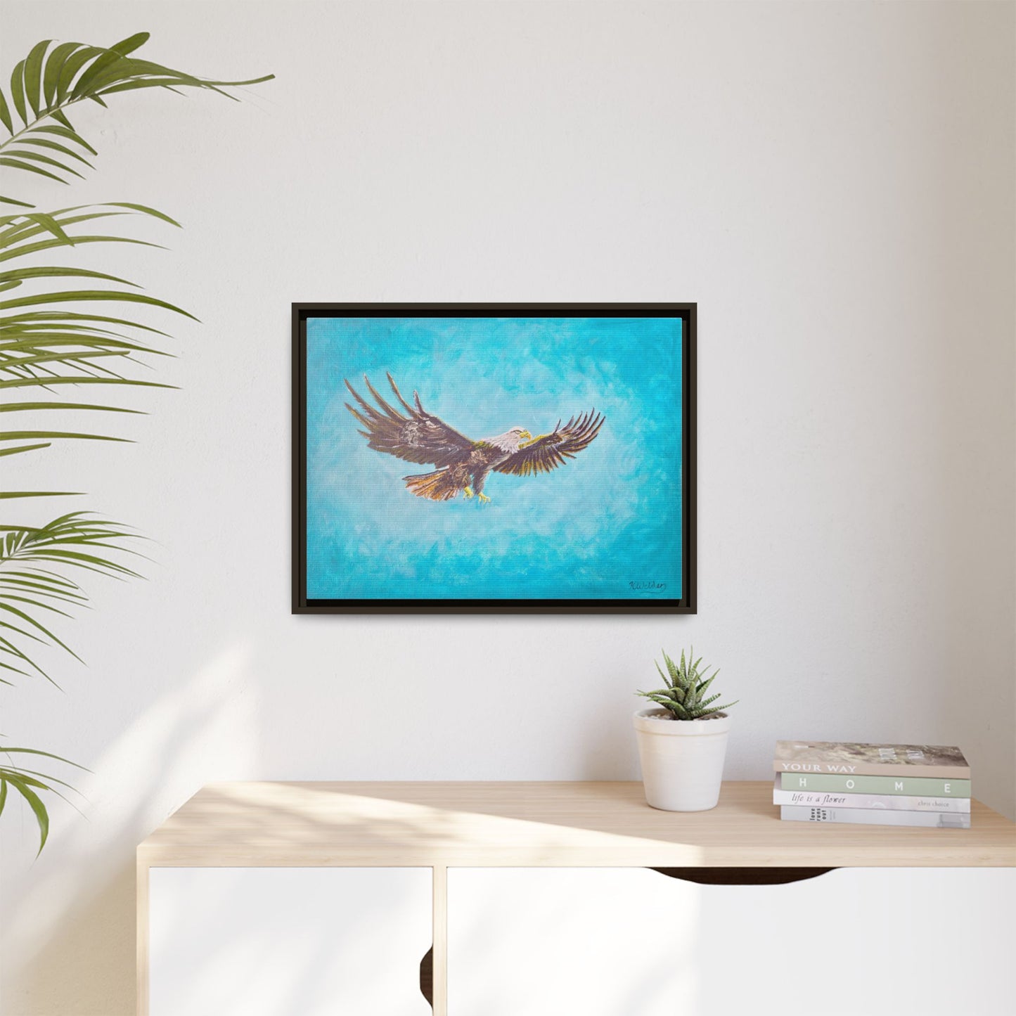 'Provisional Eagle', Canvas Print with floating frame, Acrylic Painting by Kerri Welden