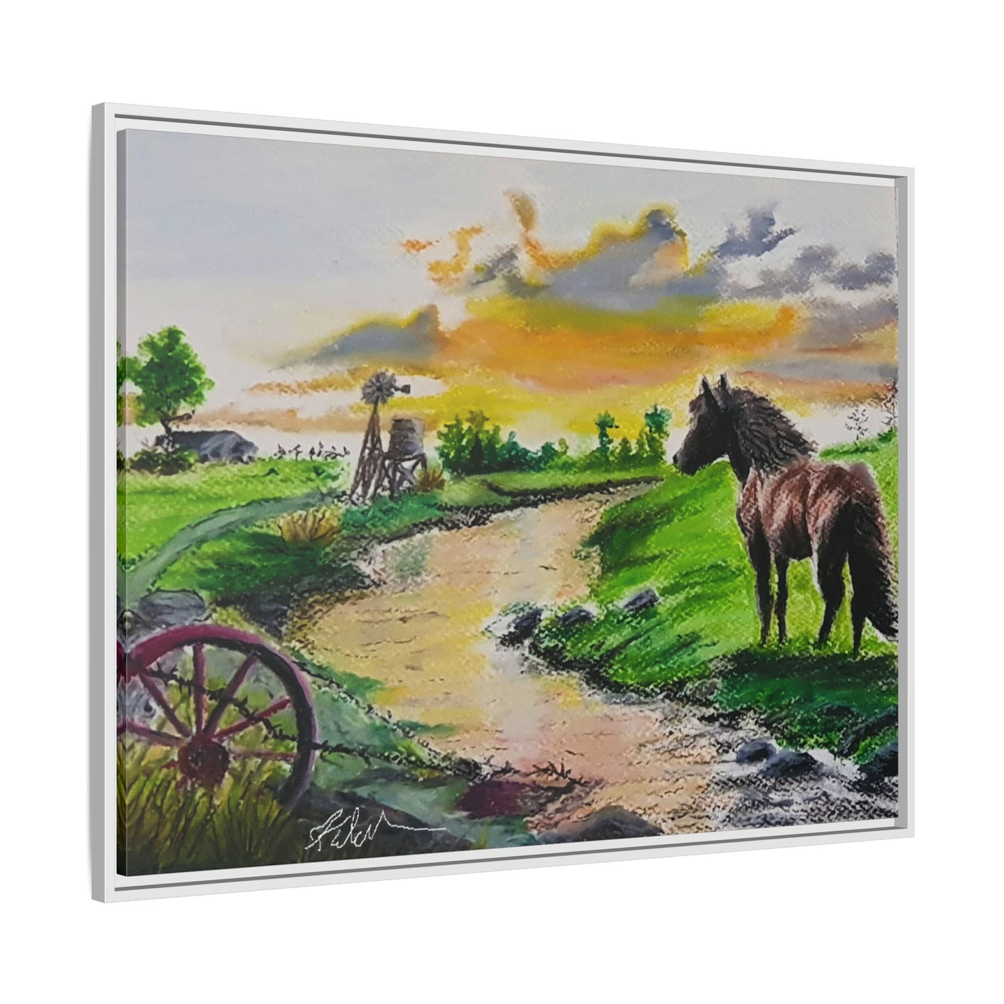 'Country Peace' Oil Pastel Print by Kerri Welden