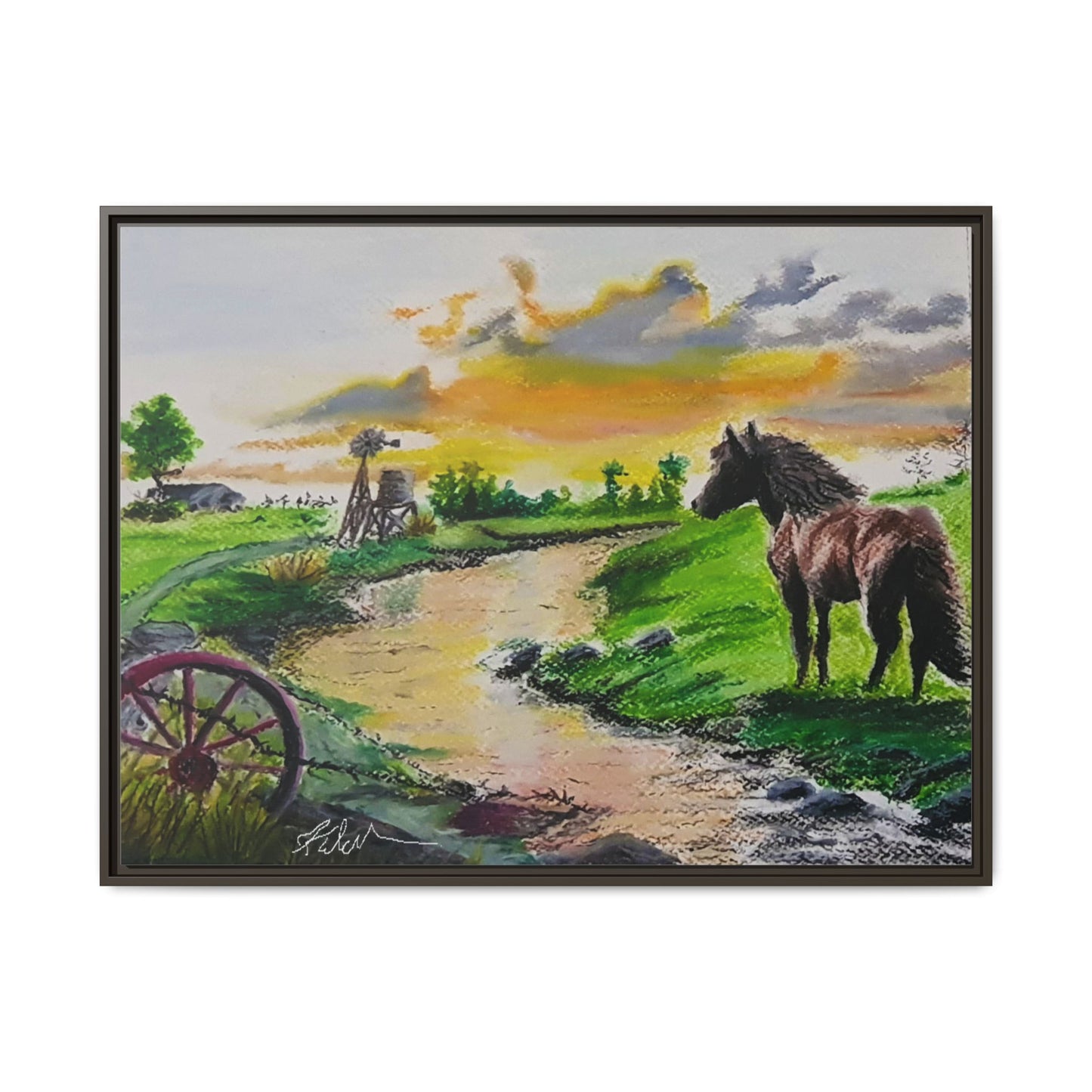 'Country Peace' Oil Pastel Print by Kerri Welden