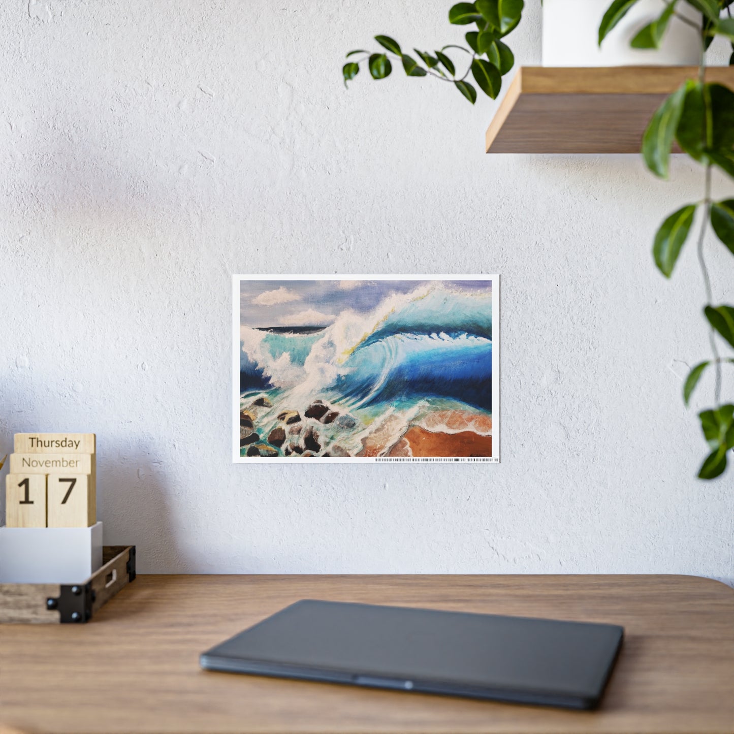 Ocean Wave Gloss Poster — Coastal Surf Art Print