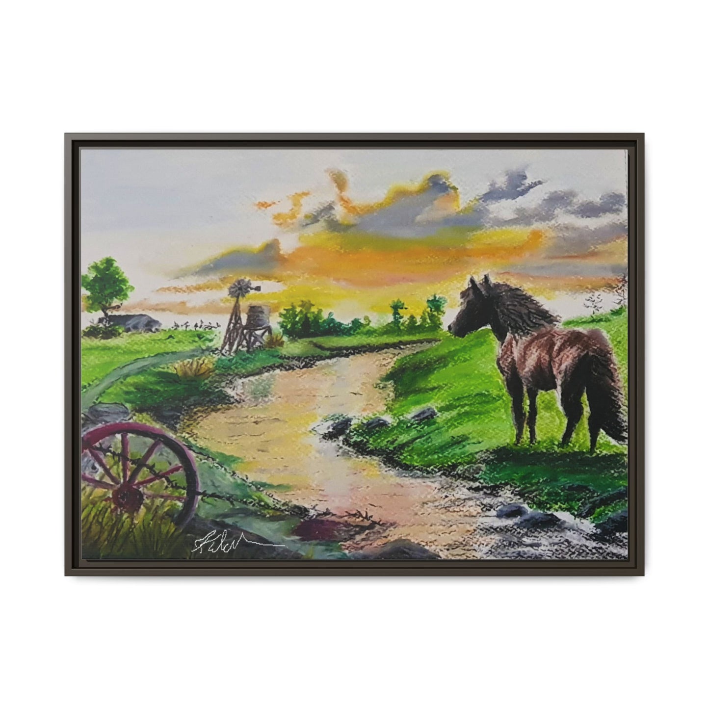 'Country Peace' Oil Pastel Print by Kerri Welden