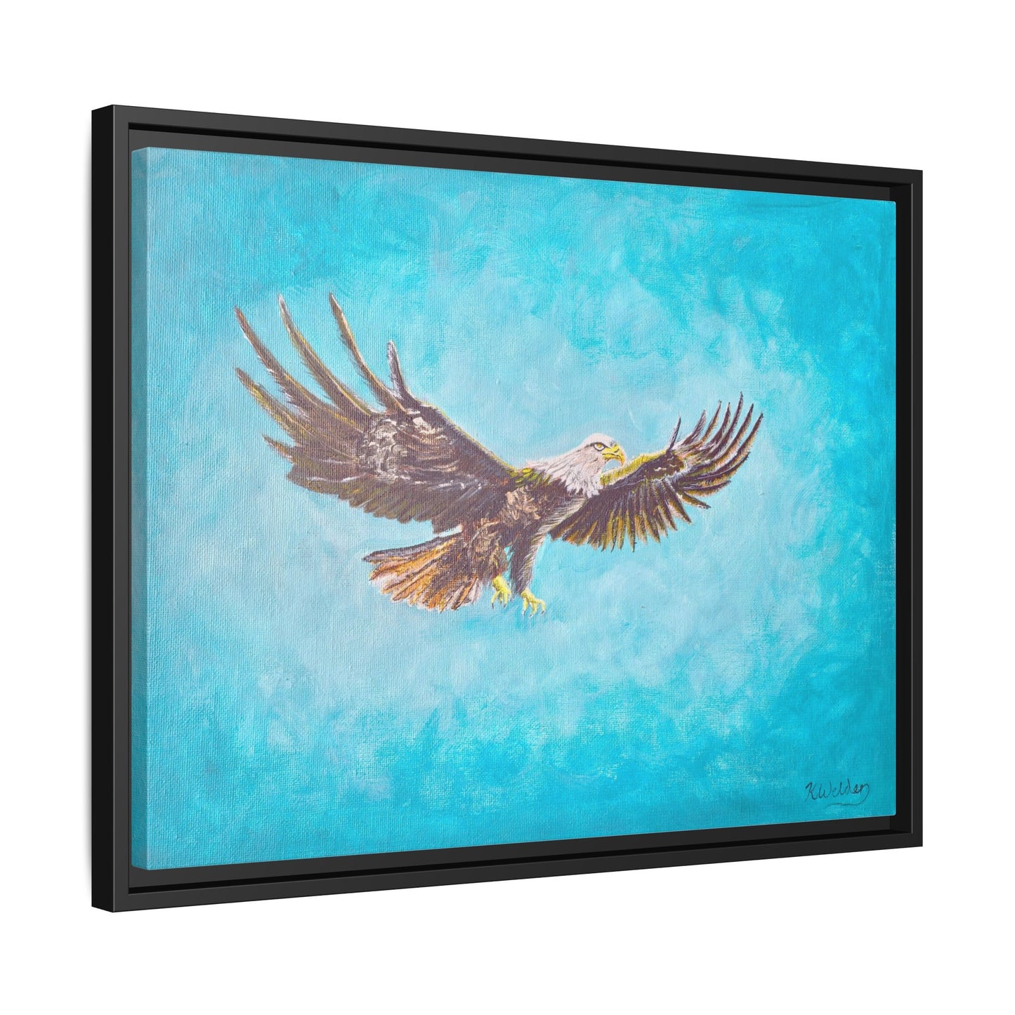 'Provisional Eagle', Canvas Print with floating frame, Acrylic Painting by Kerri Welden