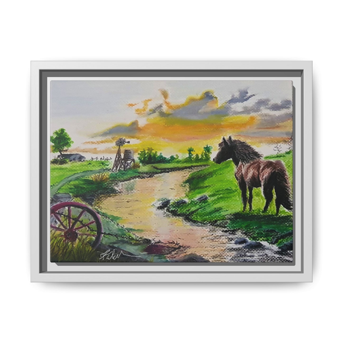 'Country Peace' Oil Pastel Print by Kerri Welden