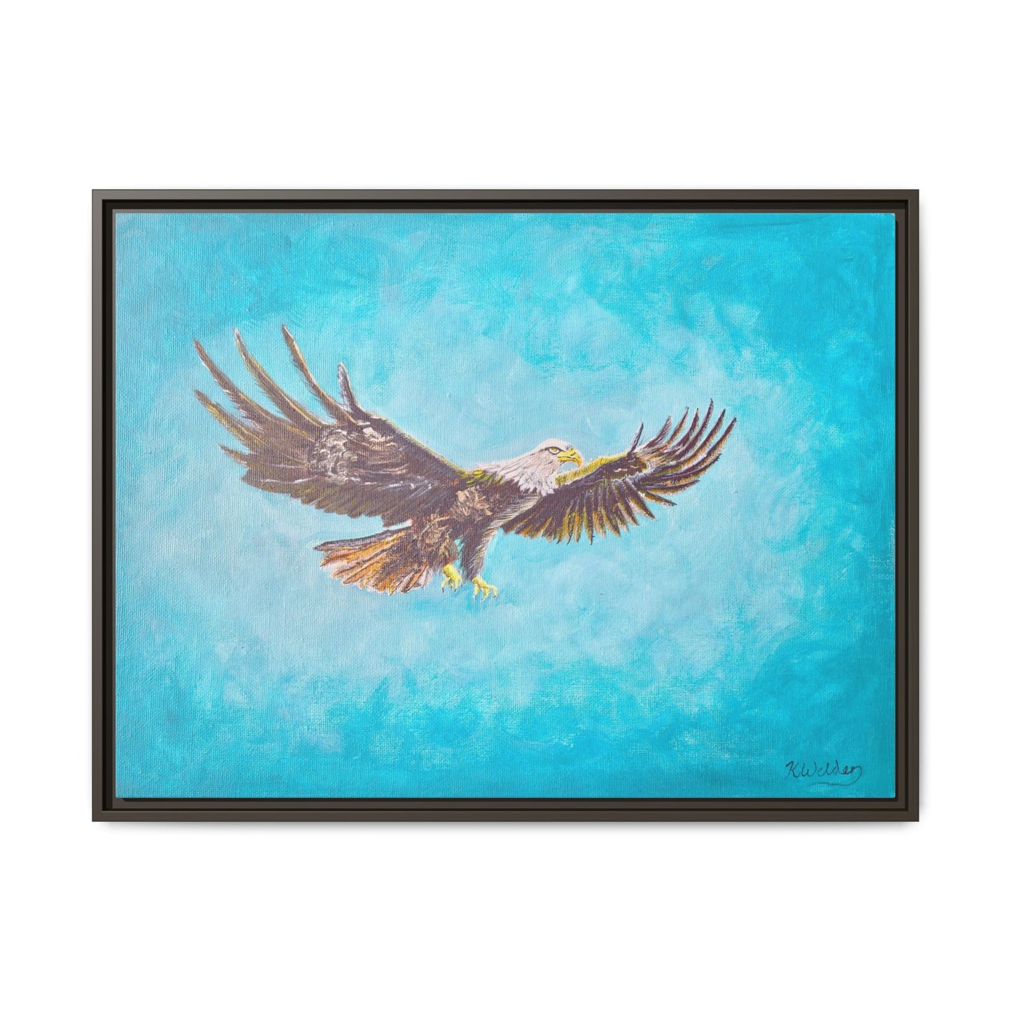 'Provisional Eagle', Canvas Print with floating frame, Acrylic Painting by Kerri Welden
