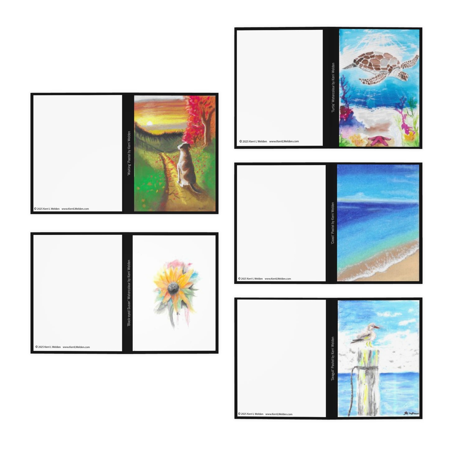 Kerri Welden Paintings Multi-Design Greeting Cards - 5-Pack for Every Occasion